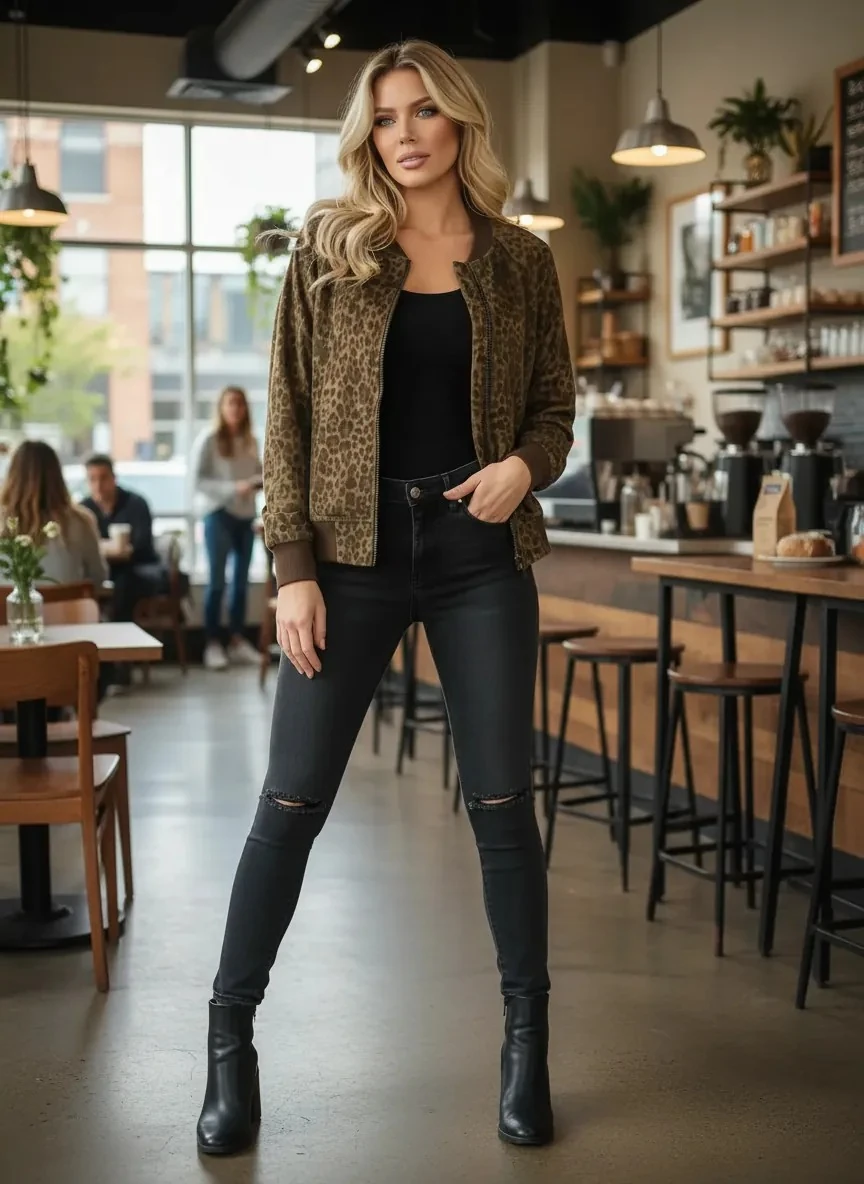 Sierra Otantik Leoparlı Ceket