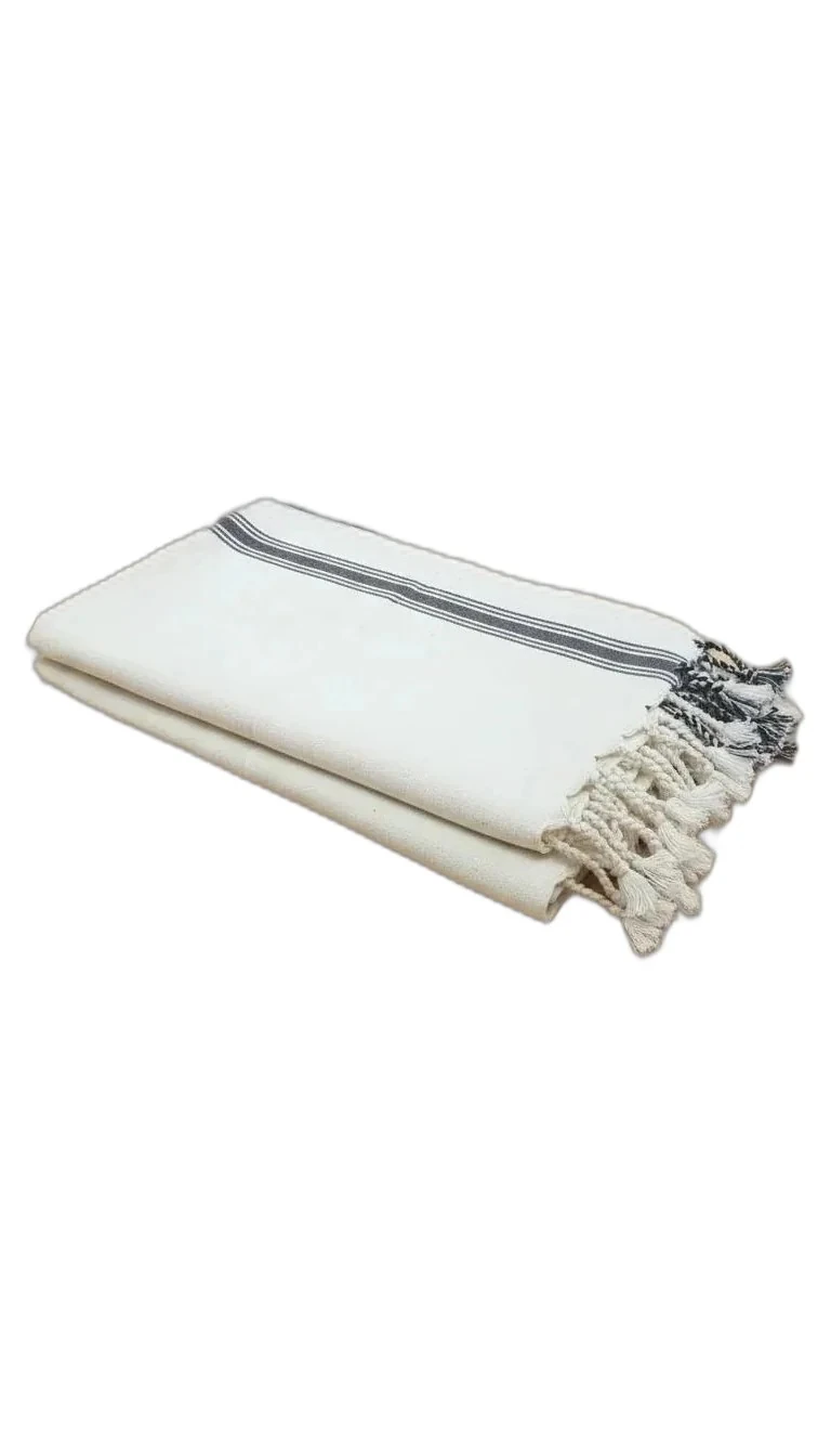 pamuk keten peştemal - Siyah