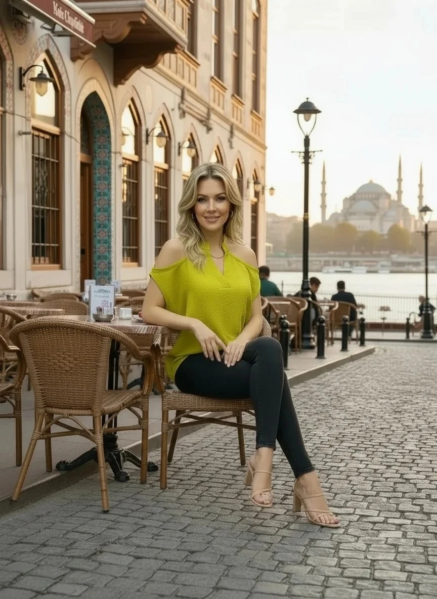 Airobin yırtmaçlı bluz