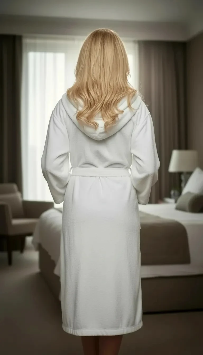 Bukle Lüx Kapişonlu Bornoz