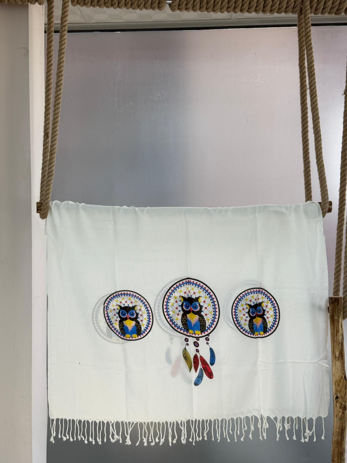 Viskon Digital Baskılı Peştamal - Baykuş