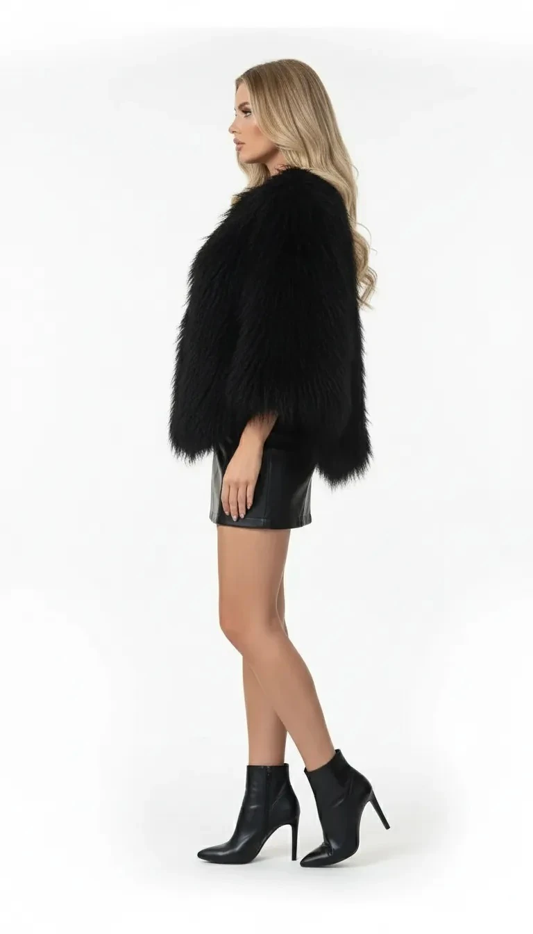 Uzun Tüylü Suni Kürk Ceket