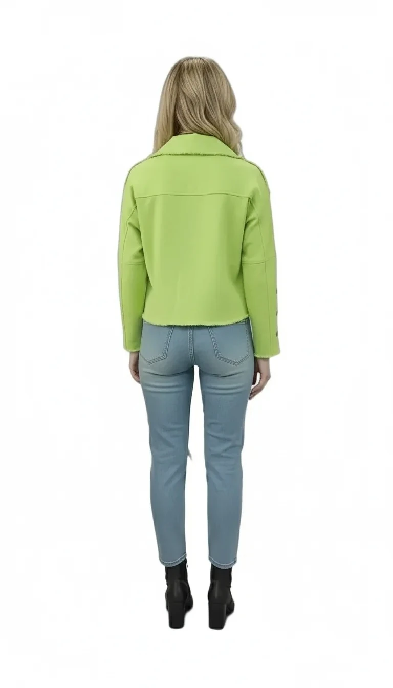 Sierra Otantik Asi Şıklık-Püskül Detaylı Crop Denim Ceket