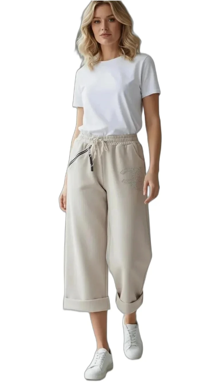 Nakış Ve Fermuar Detaylı Pantolon