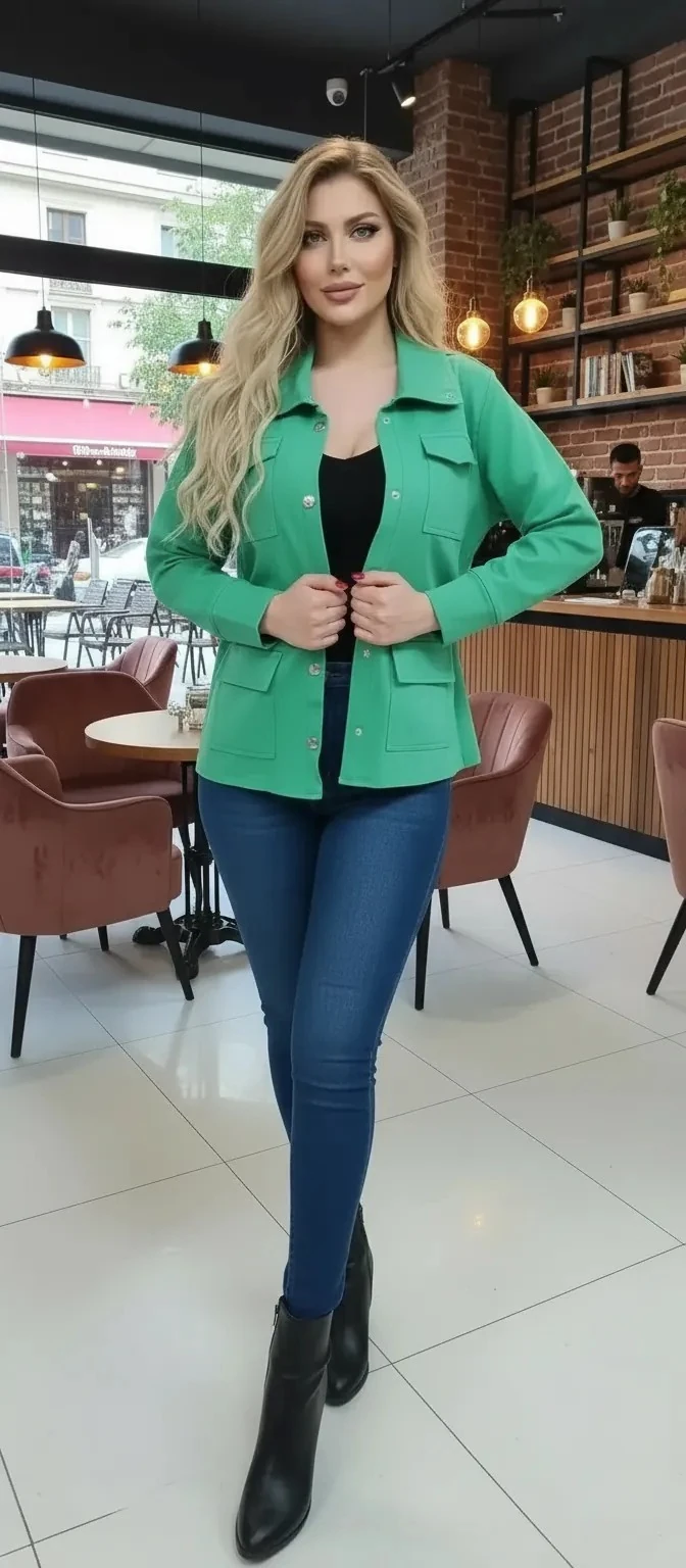 Sierra Otantik Denim kumaş Beli Lastikli Ceket