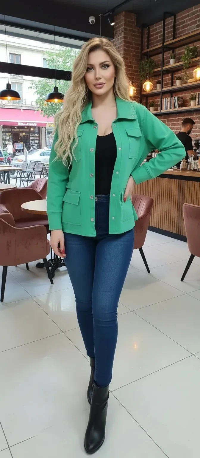 Sierra Otantik Denim kumaş Beli Lastikli Ceket