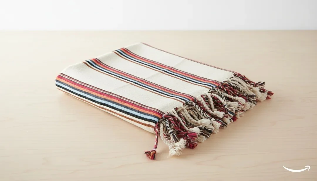 pamuk keten peştemal - kırmızı mavi