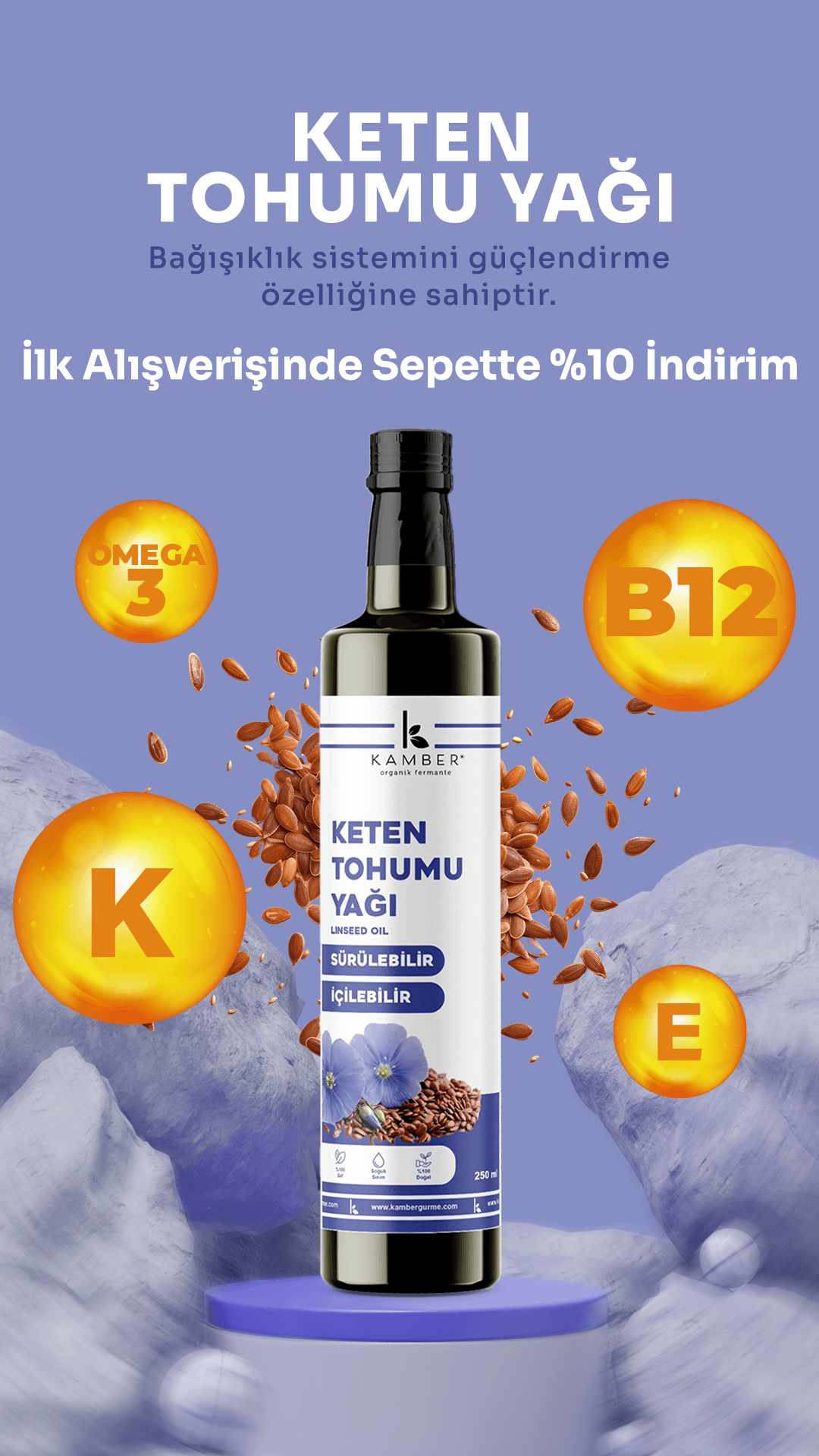 Keten Tohumu Yağı 250 ml - Soğuk Sıkım