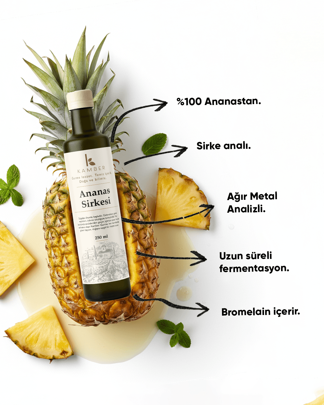Ananas Sirkesi 250 ML - Yeni Seri