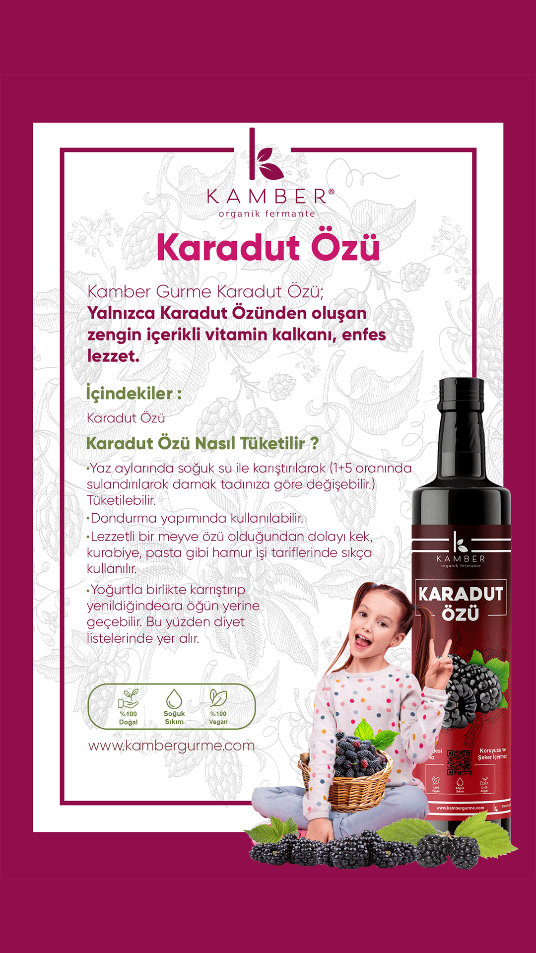 Doğal Karadut Özü - 360 gr