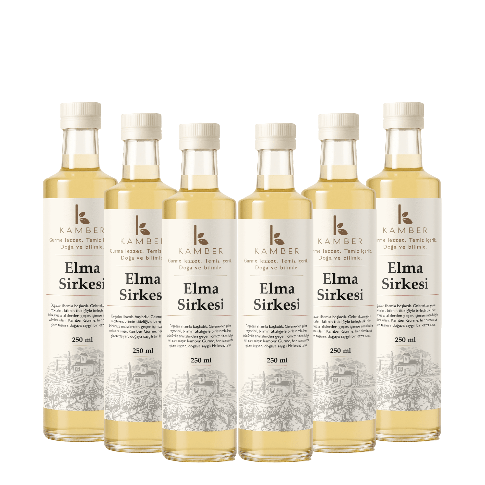 6'lı Elma Sirkesi ( 6 x 250 ML ) (36 AY FERMENTE EDİLMİŞ)