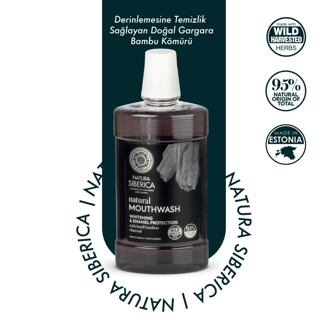 Natura Siberica Derinlemesine Temizlik Sağlayan Doğal Gargara 520 ml - Bambu Kömürü