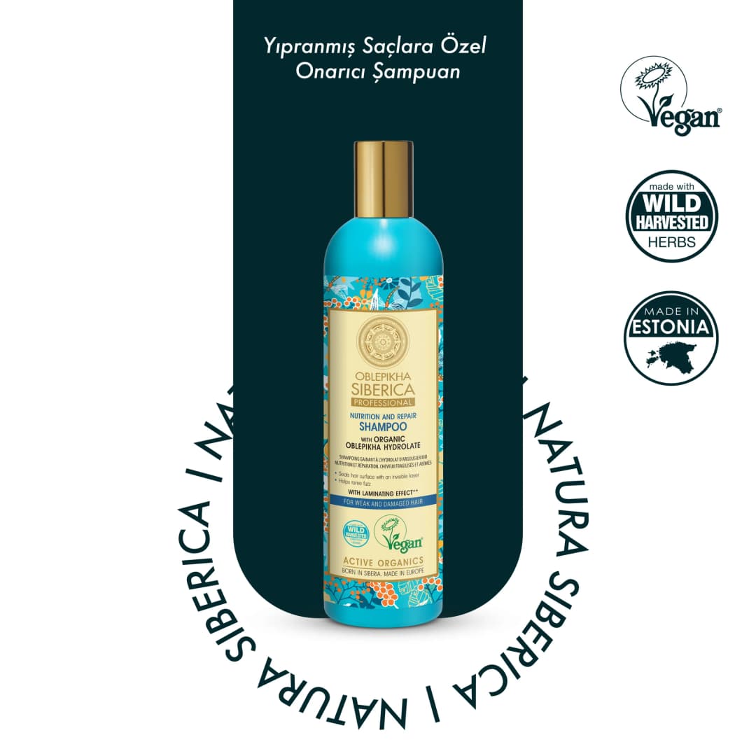 Natura Siberica Yıpranmış Saçlara Özel Onarıcı Şampuan 400 ml - Organik Oblepikha Özlü