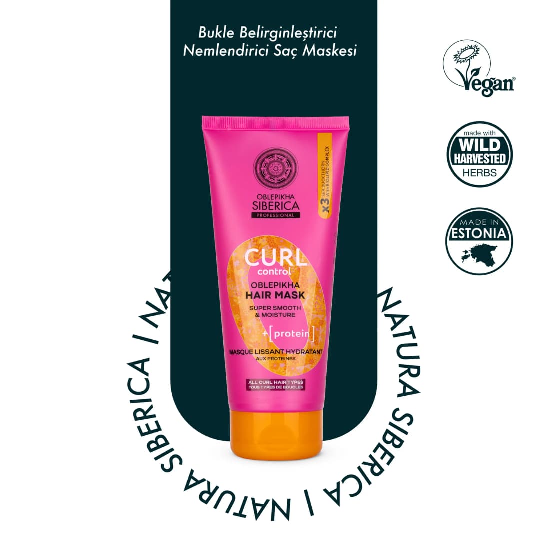 Natura Siberica Bukle Belirginleştirici Nemlendirici Saç Maskesi 200 ml - NS O Curl Control Oblepikha