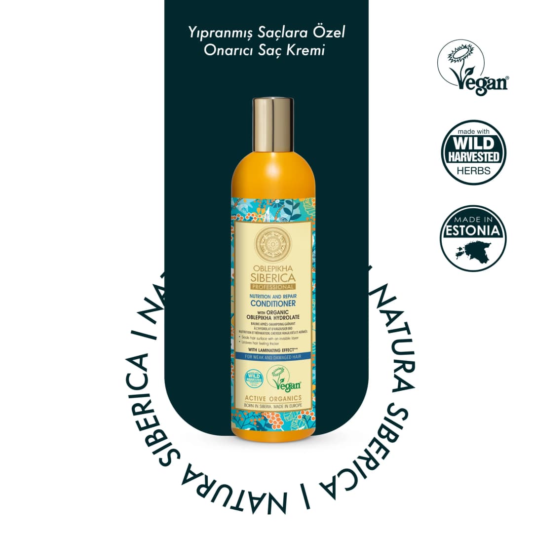 Natura Siberica Yıpranmış Saçlara Özel Onarıcı Saç Kremi 400 ml - Organik Oblepikha Özlü