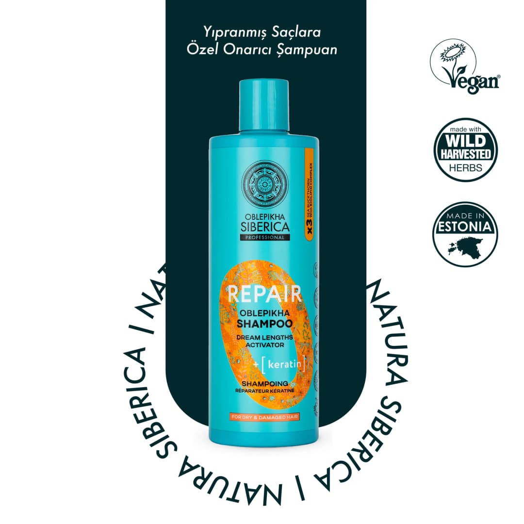 Natura Siberica Yıpranmış Saçlara Özel Onarıcı Şampuan 400 ml - NS O Repair Oblepikha