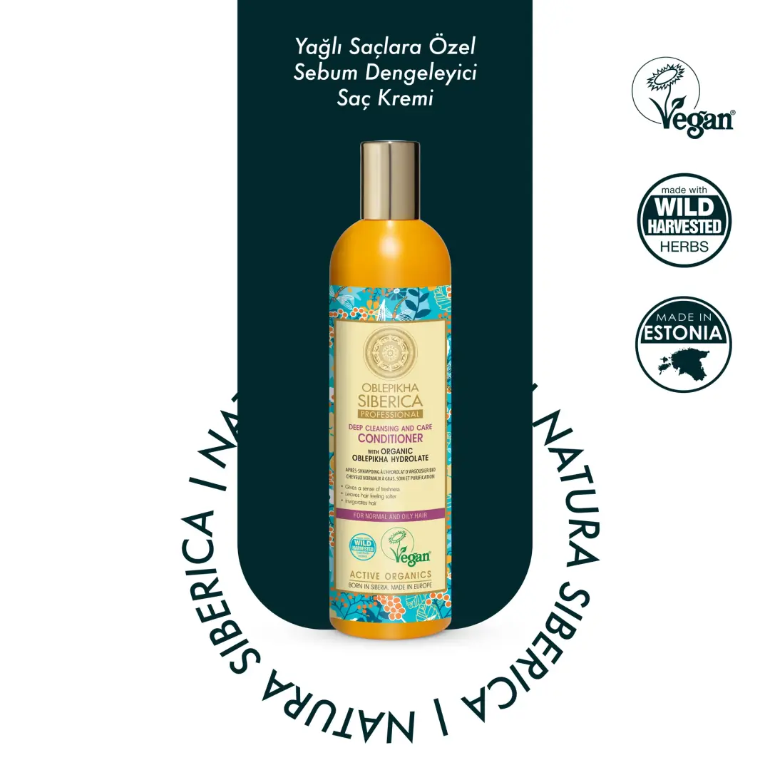 Natura Siberica Yağlı Saçlara Özel Sebum Dengeleyici Saç Kremi 400 ml - Organik Oblepikha Özlü