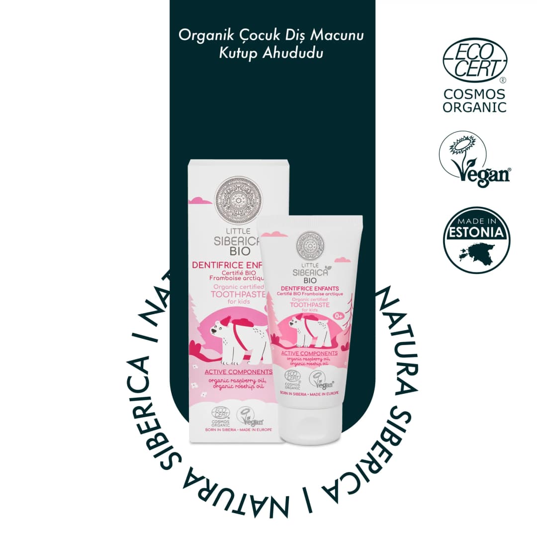 Natura Siberica Organik Çocuk Diş Macunu Kutup Ahududu 60 gr - Little Siberica,