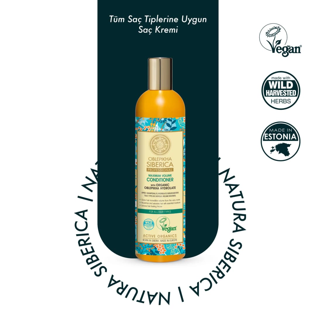 Natura Siberica Tüm Saç Tiplerine Uygun Saç Kremi 400 ml - Organik Oblepikha Özlü