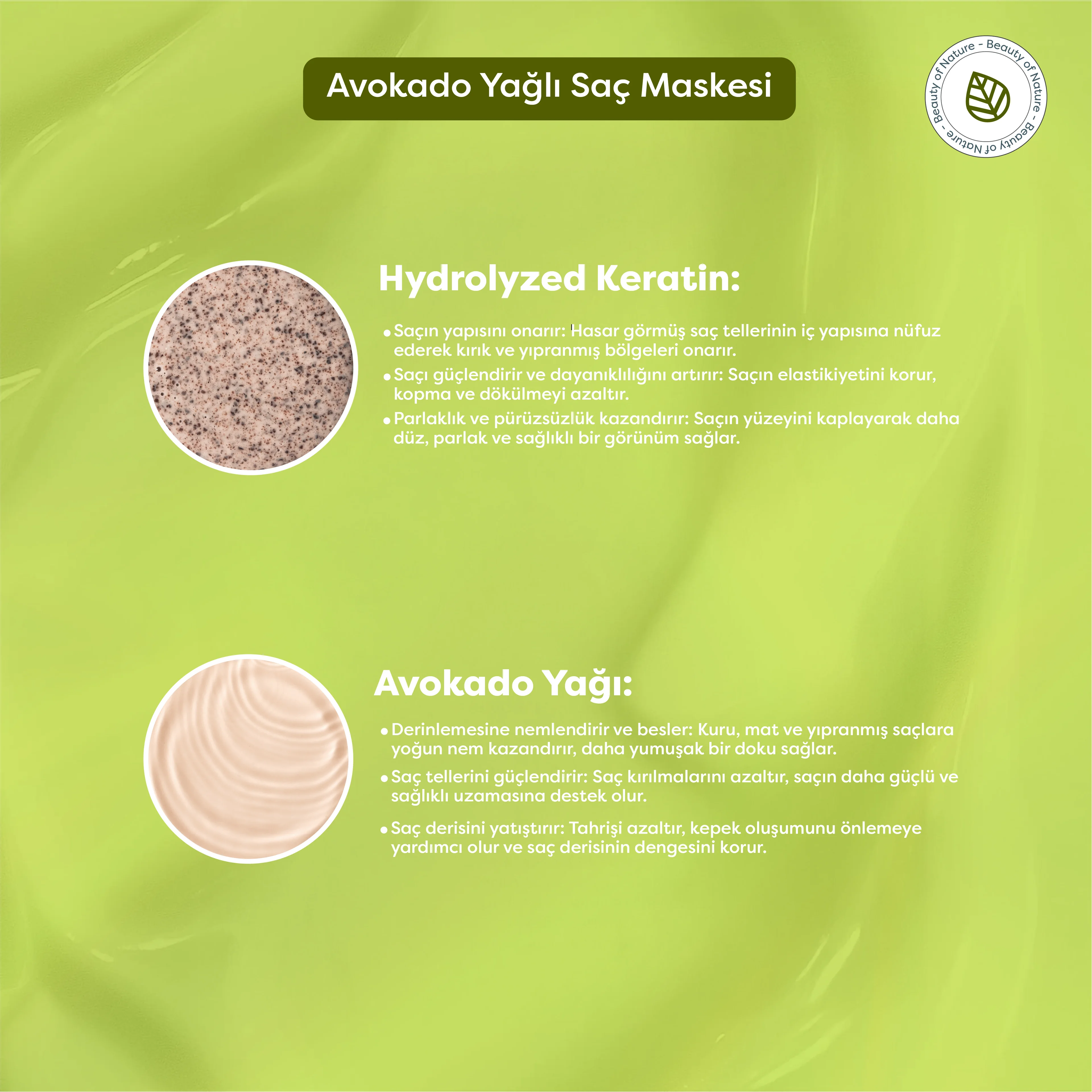 Avokado Yağlı Saç Maskesi - Avocado Oil Hair Care Mask - 500 ML