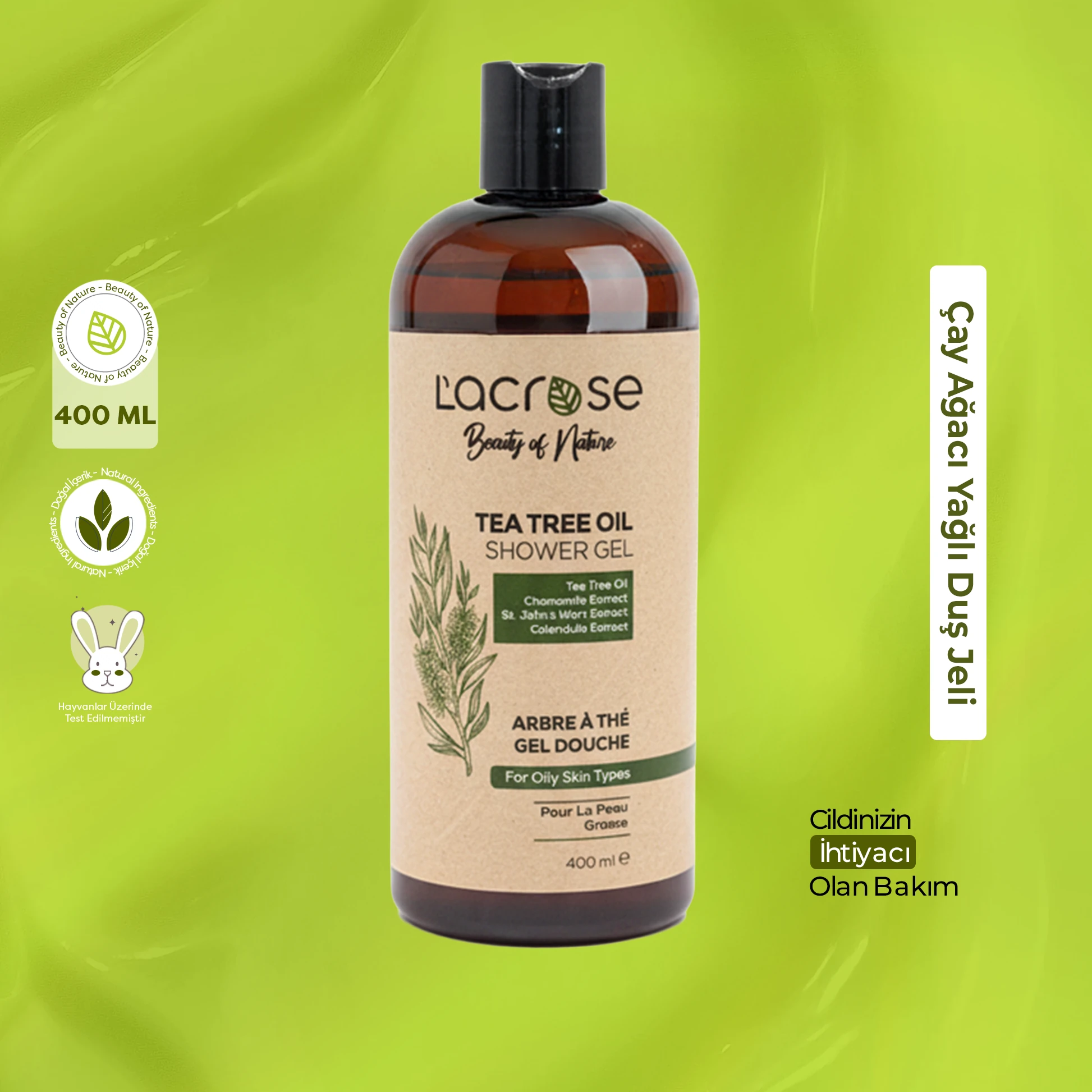 Çay Ağacı Yağlı Duş Jeli - Tea Tree Oil Shower Gel - 400 ML