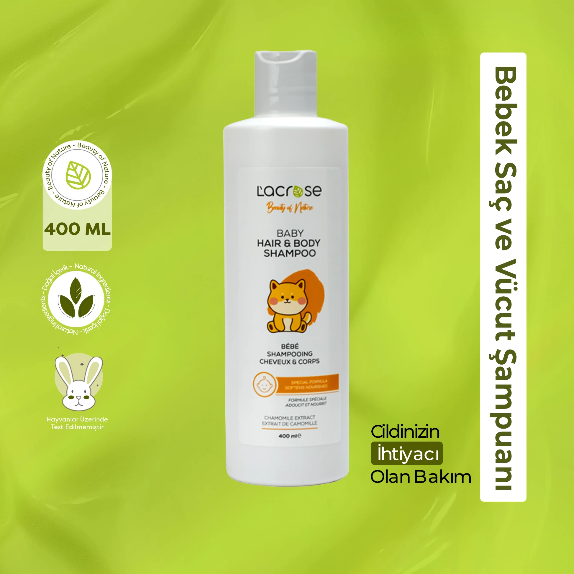 Bebek Saç ve Vücut Şampuanı - Baby Hair & Body Shampoo - 400ML
