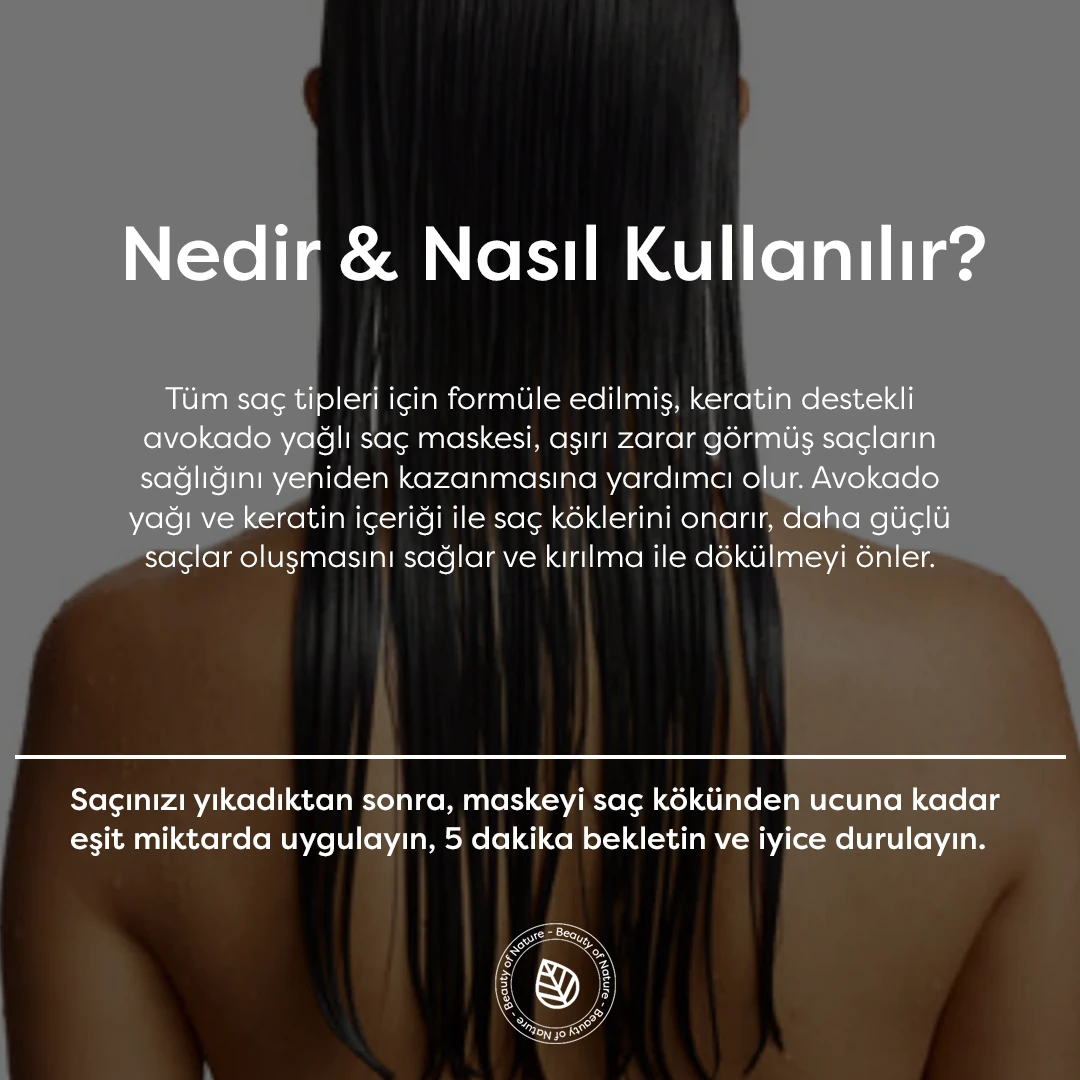 Avokado Yağlı Saç Maskesi - Avocado Oil Hair Care Mask - 500 ML