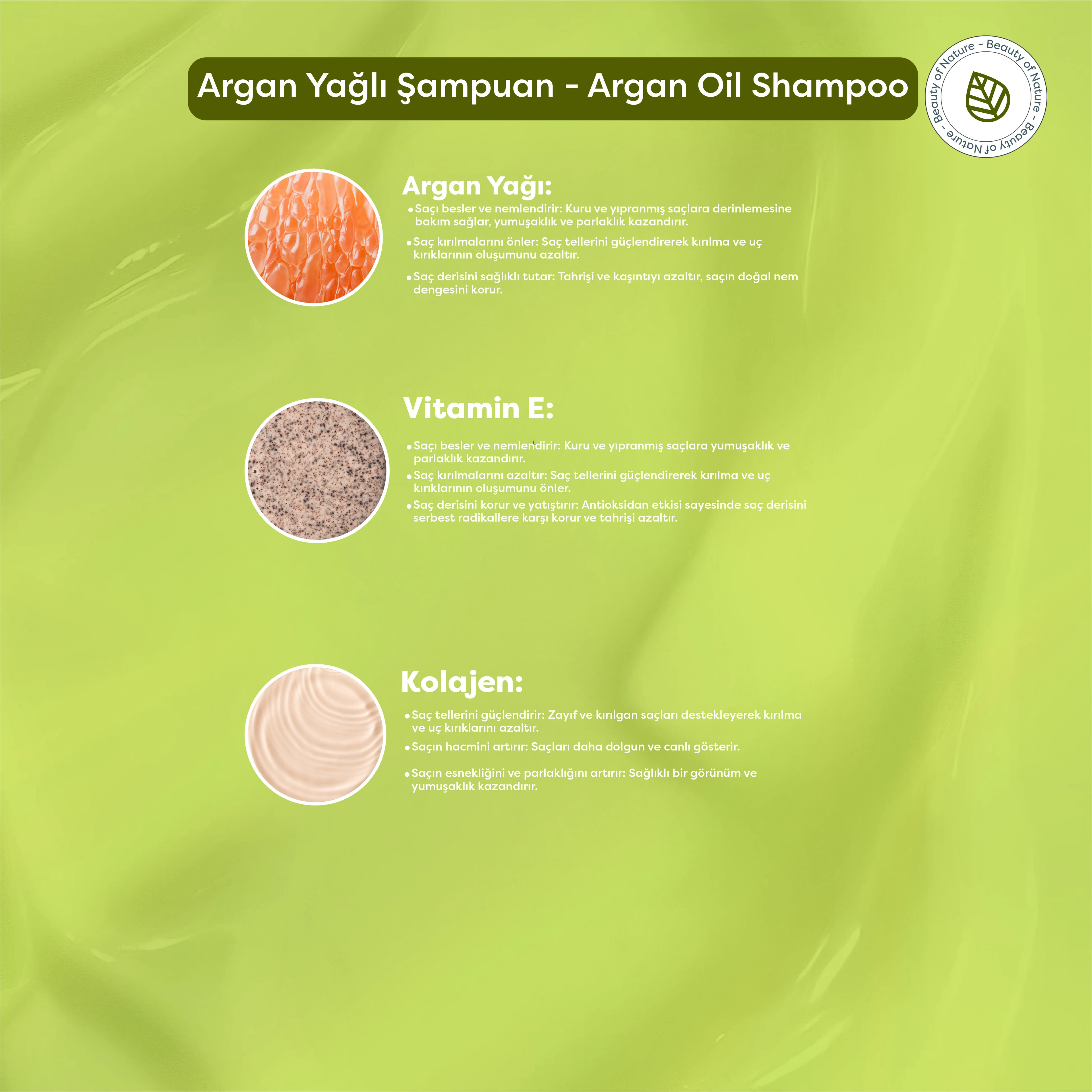 Argan Yağlı Şampuan - Argan Oil Shampoo - 400 ML