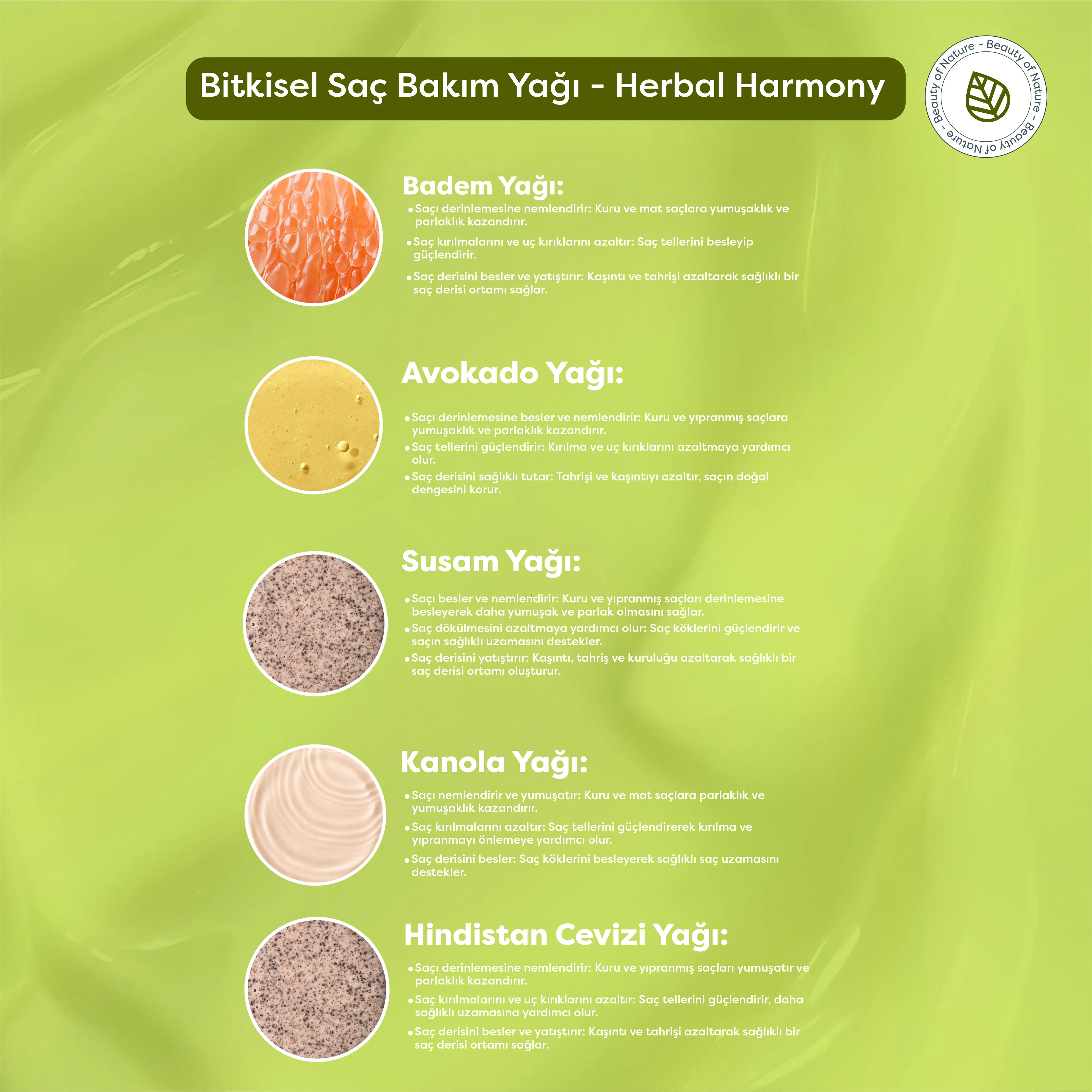 Herbal Harmony Bitkisel Saç Bakım Yağı - Herbal Harmony Hair Care Oil - 190 ML