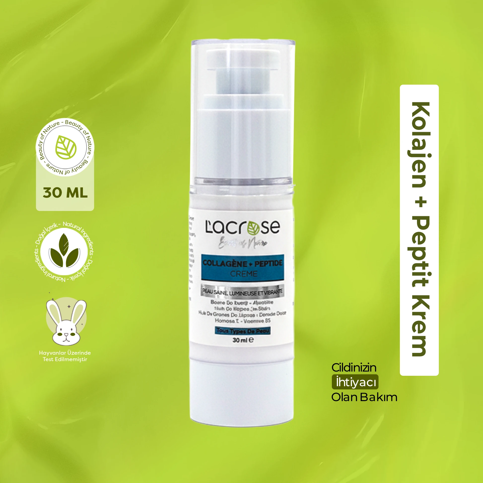 Kolajen + Peptit Krem - Collagen Peptide Cream - 30 ML