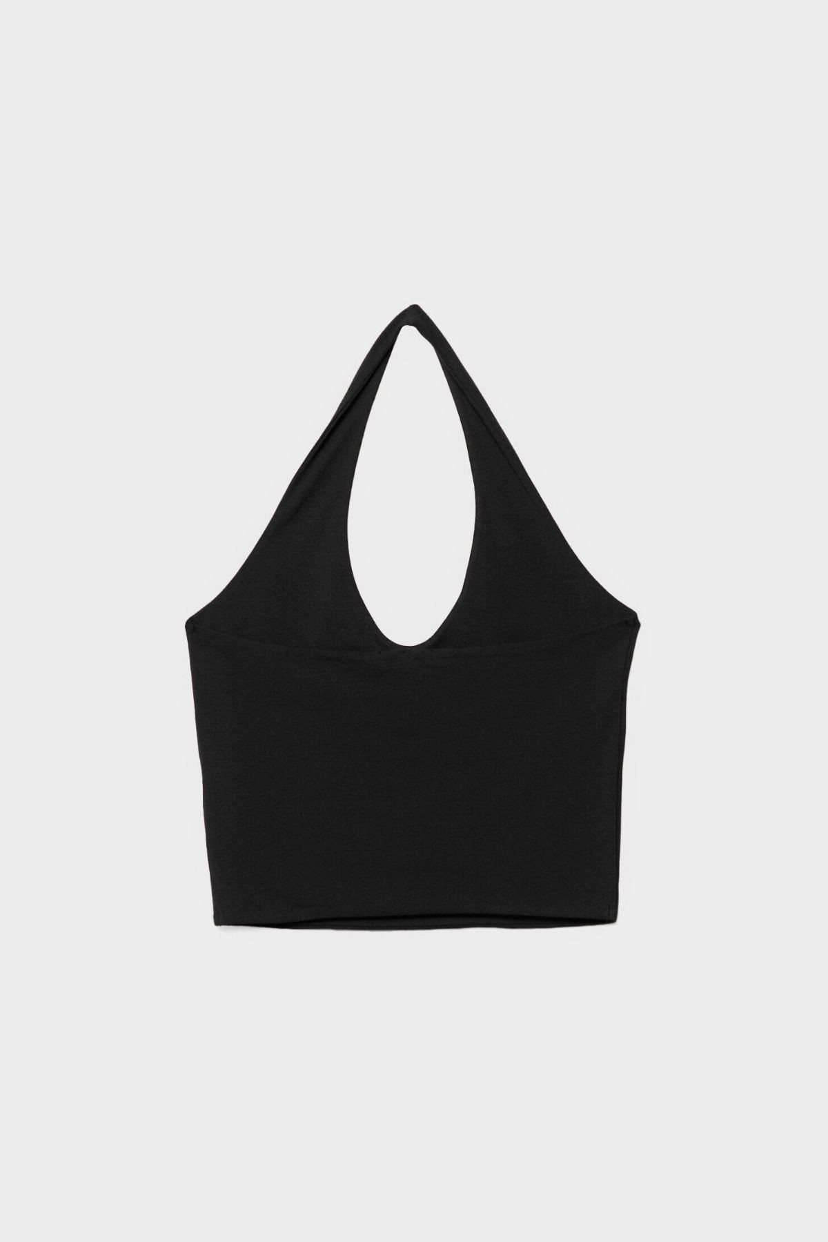 Kadın Halter Yaka Crop Top Body - siyahh