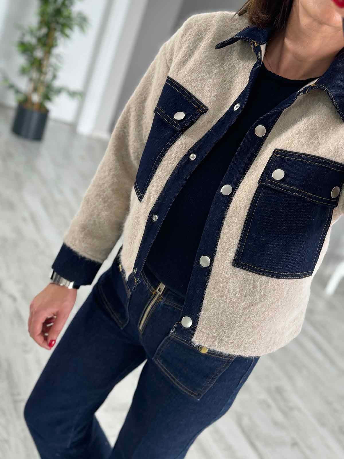 Denim Detaylı Ceket