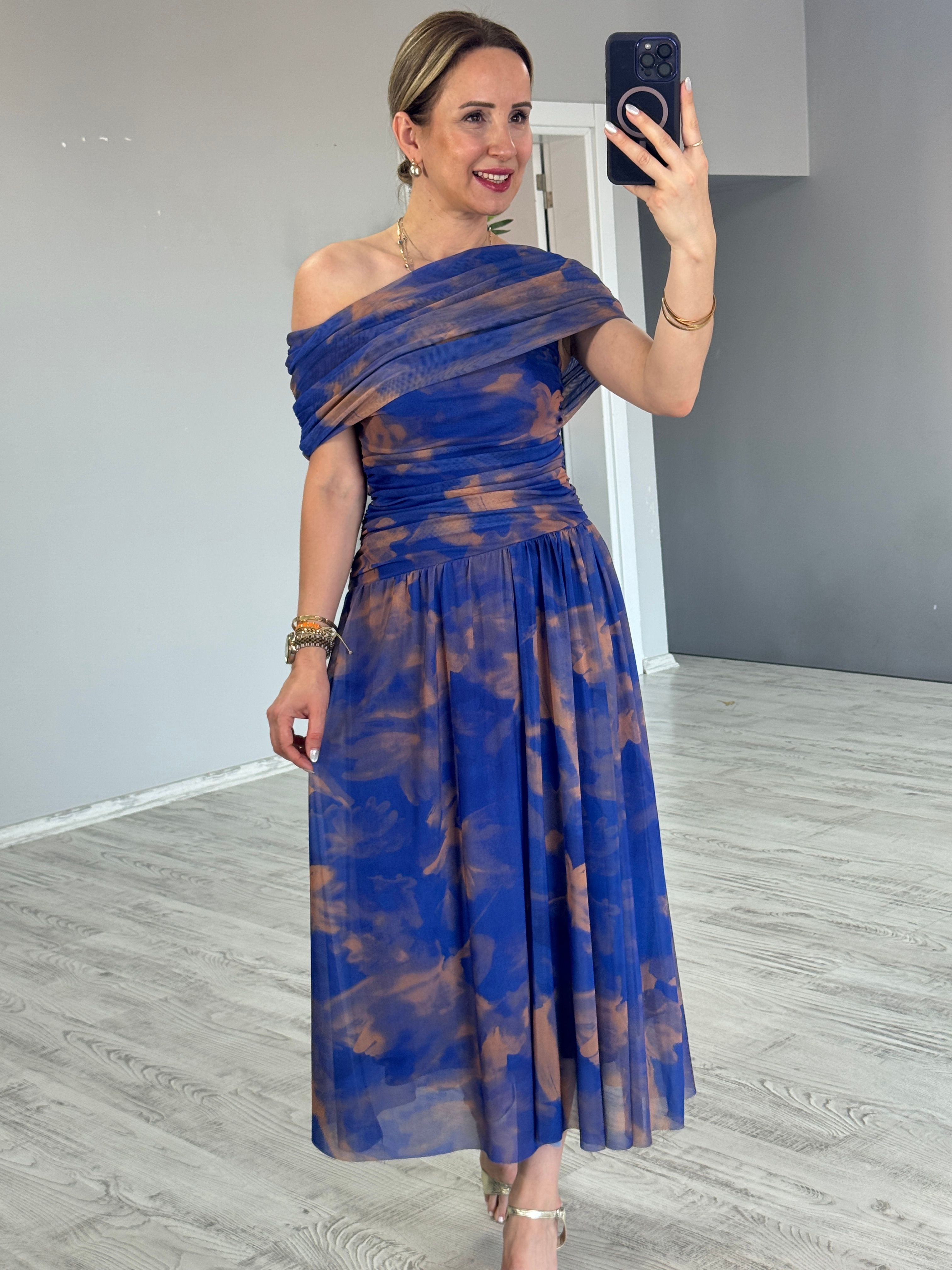 Batik Tül Desen Elbise