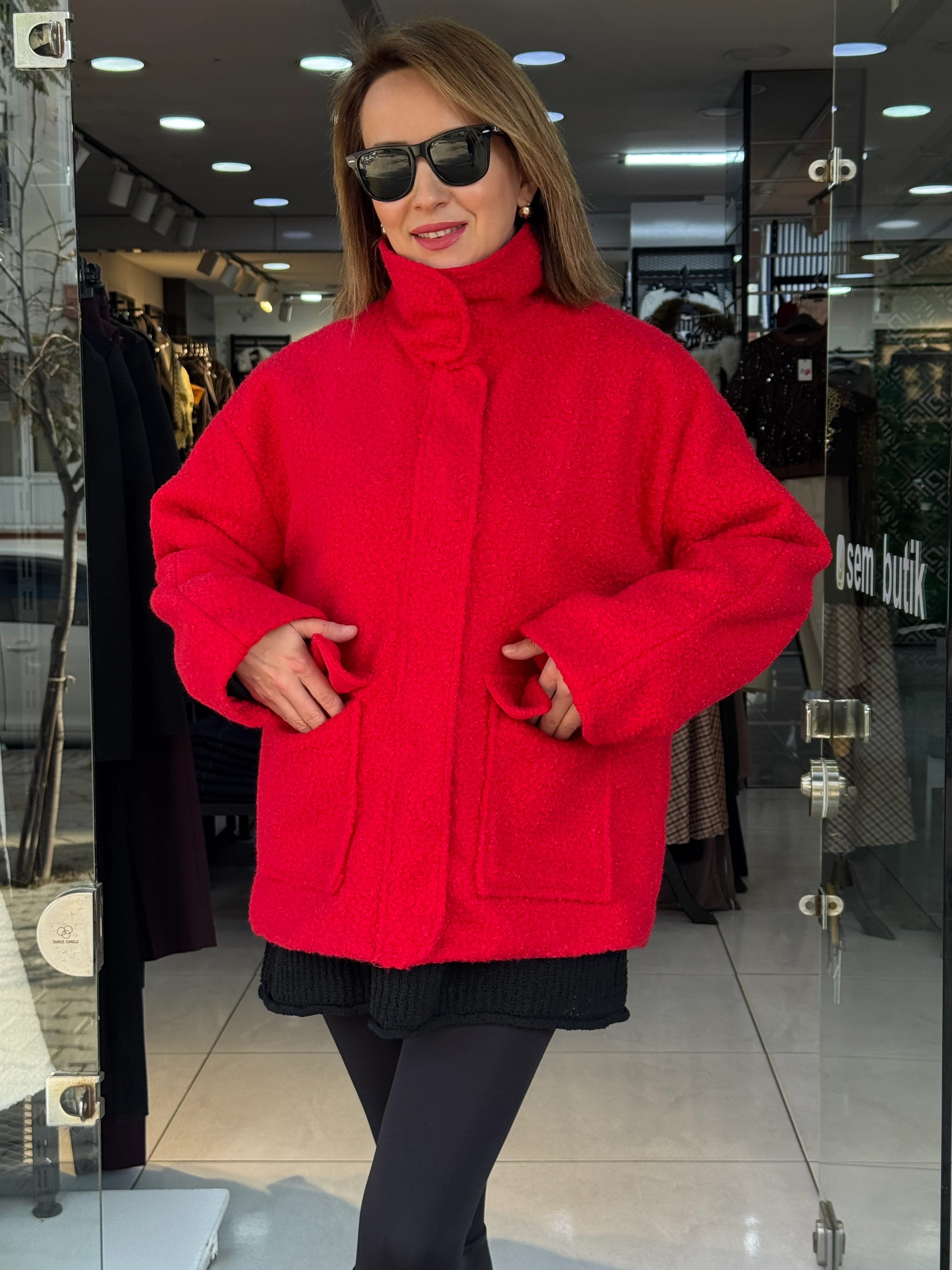 Ön Cep Detaylı Buklet Kaban