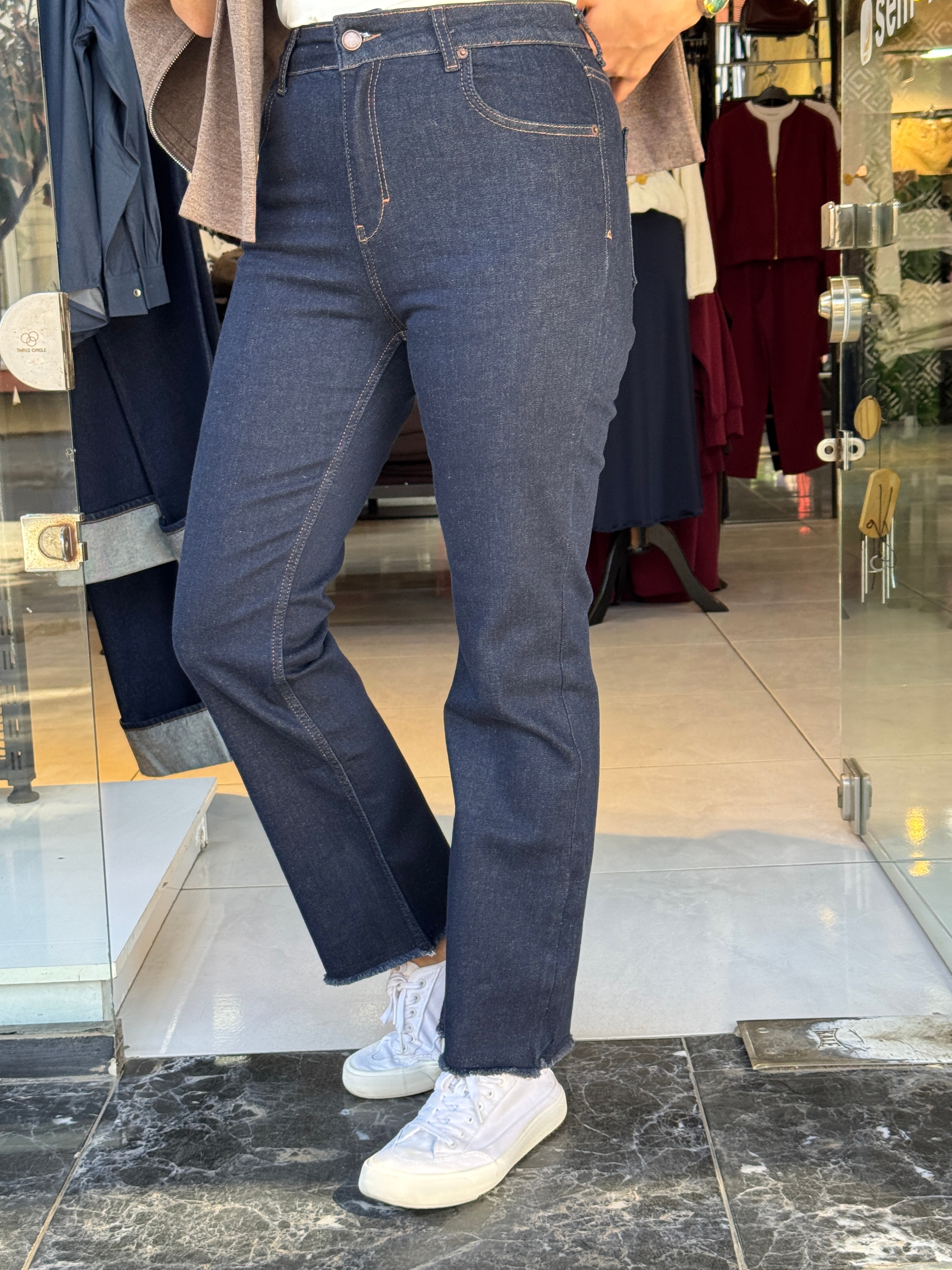 Lacivert Mom Jean
