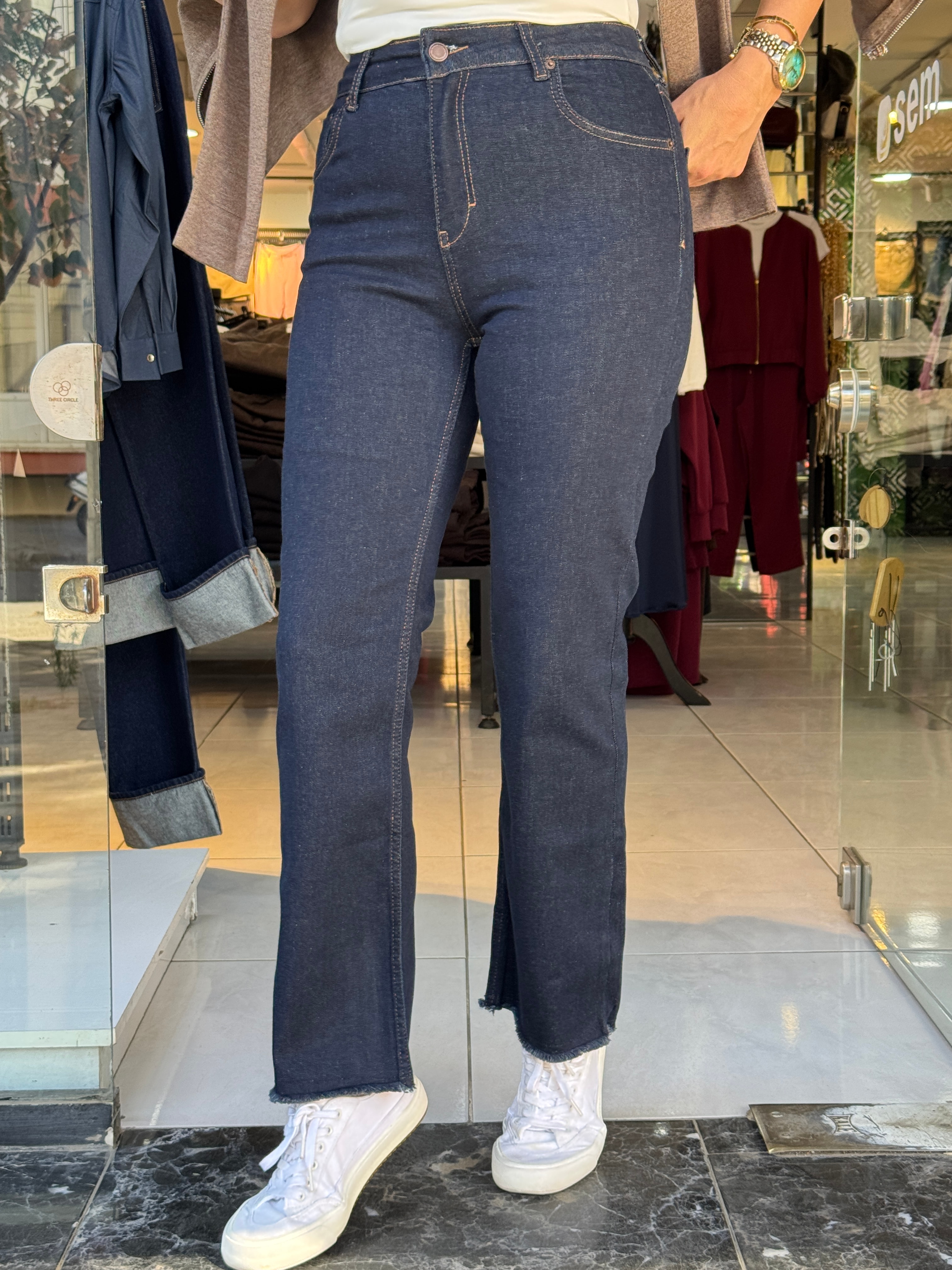 Lacivert Mom Jean