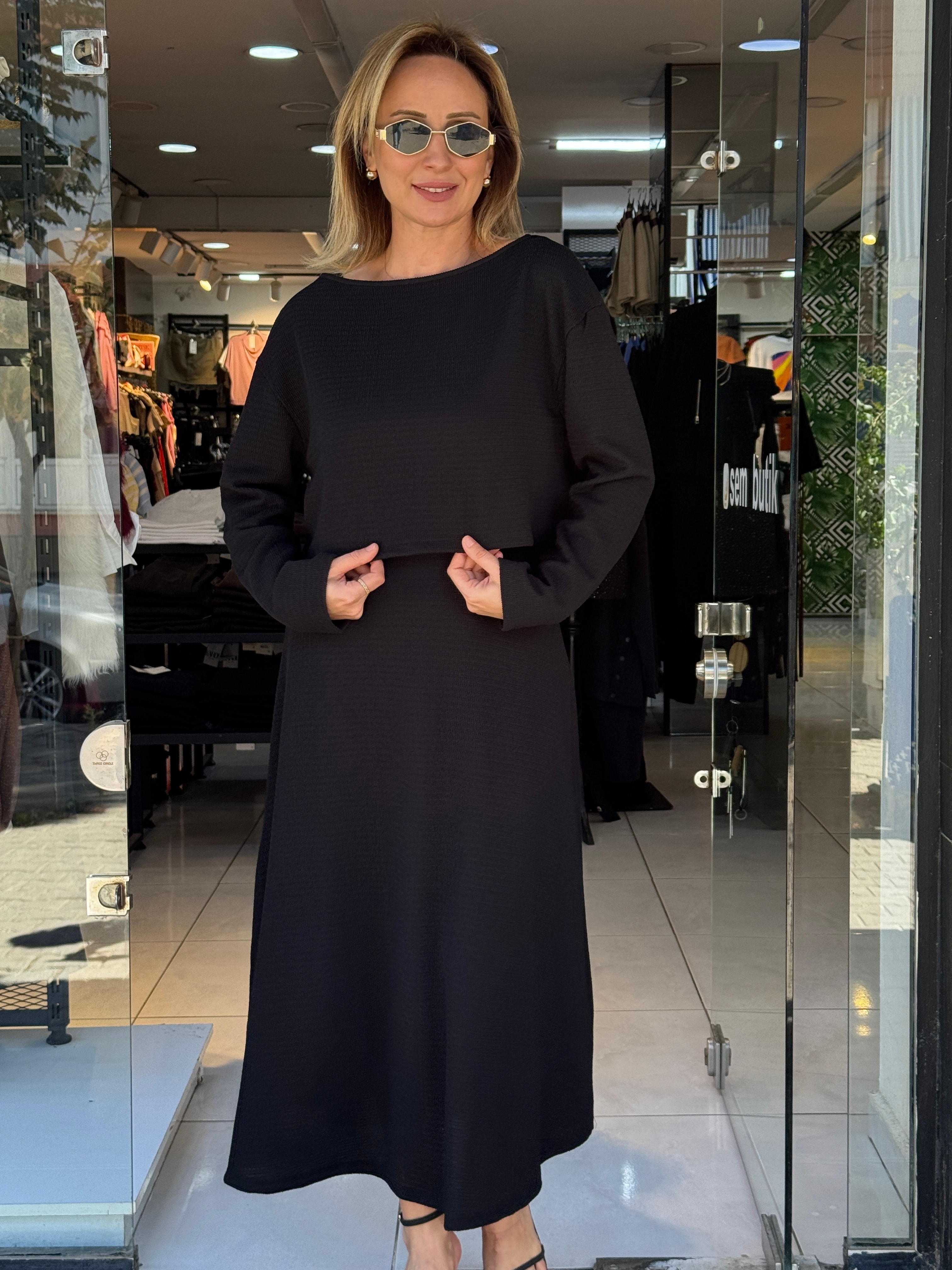 Bluz Detaylı Elbise