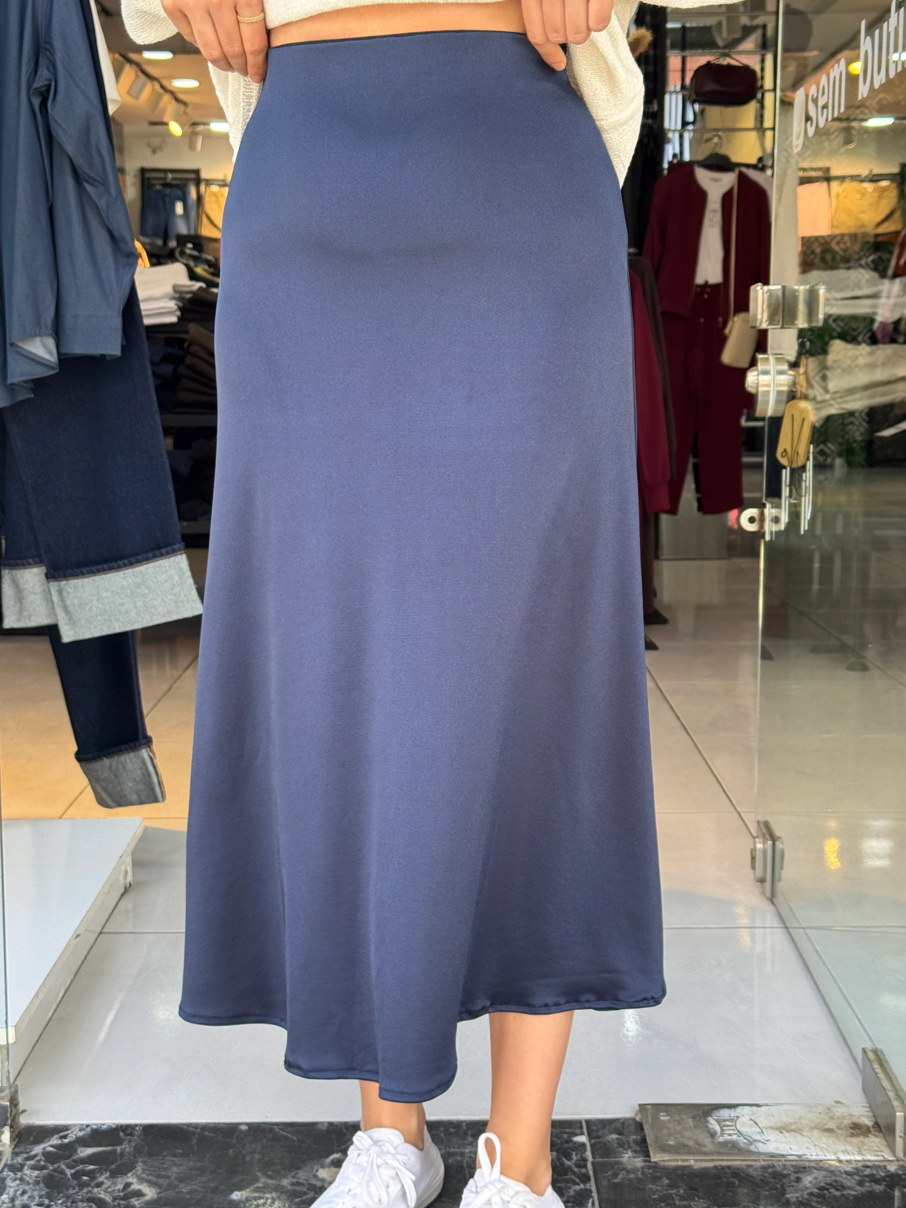  Parlak Dokulu Midi Etek