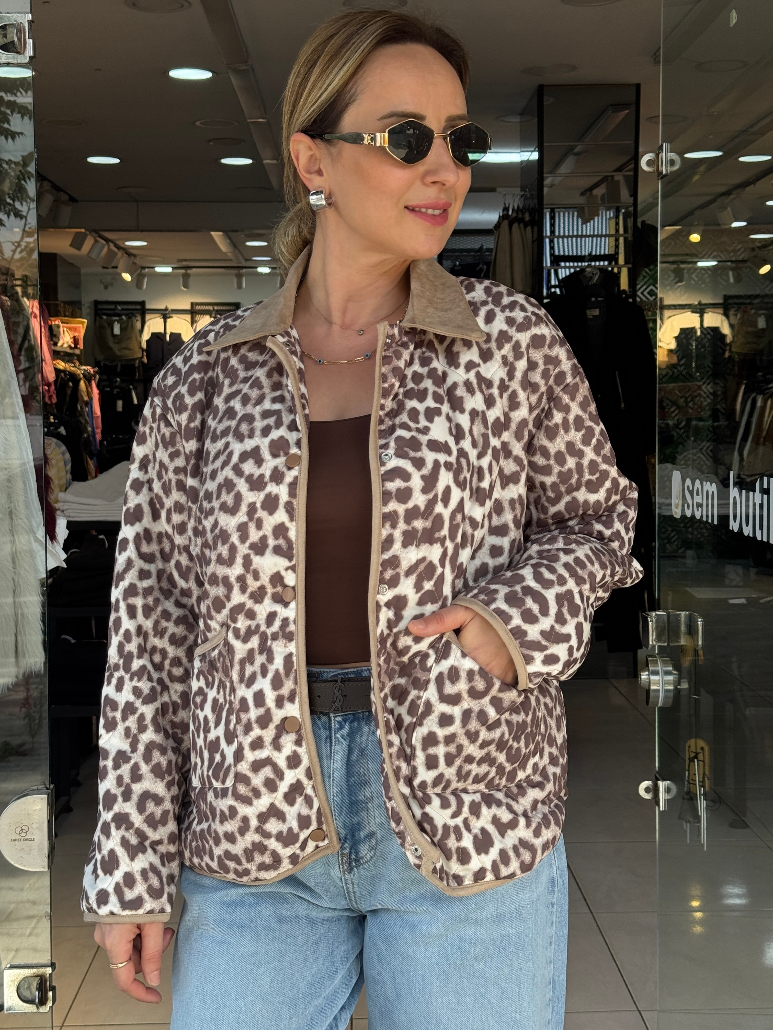 Leopar Kapitone Ceket