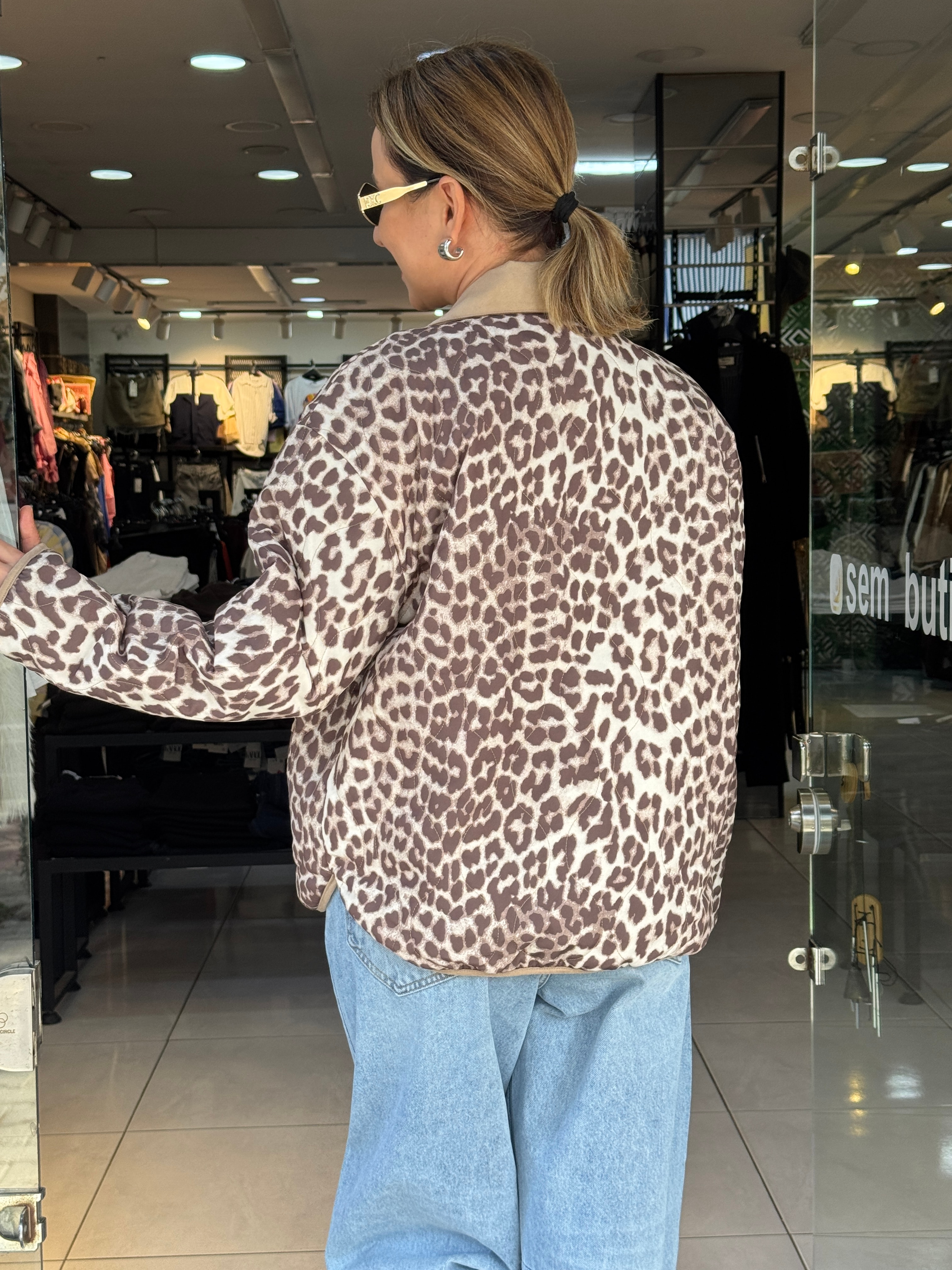Leopar Kapitone Ceket
