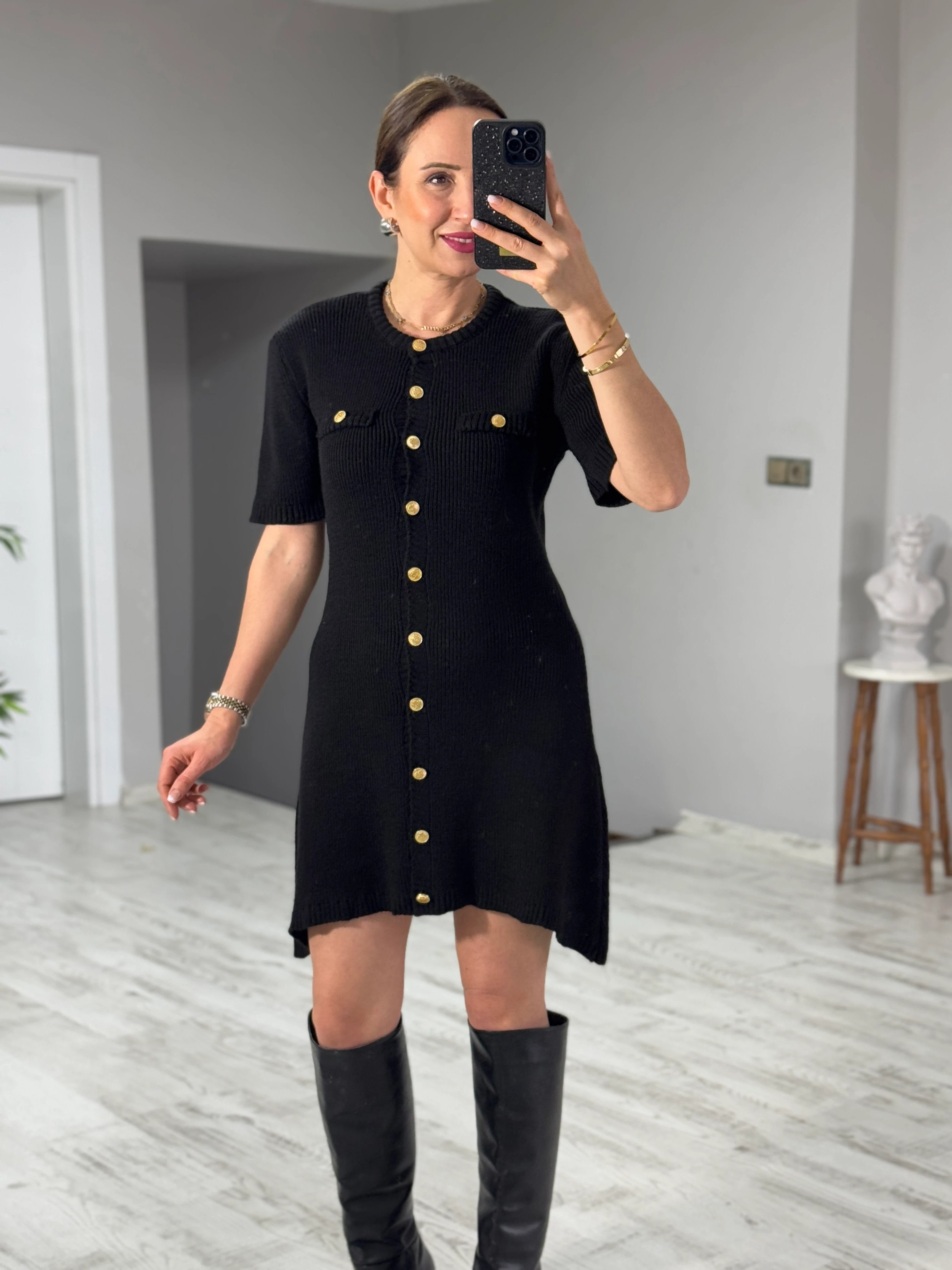 Triko Asimetrik Elbise