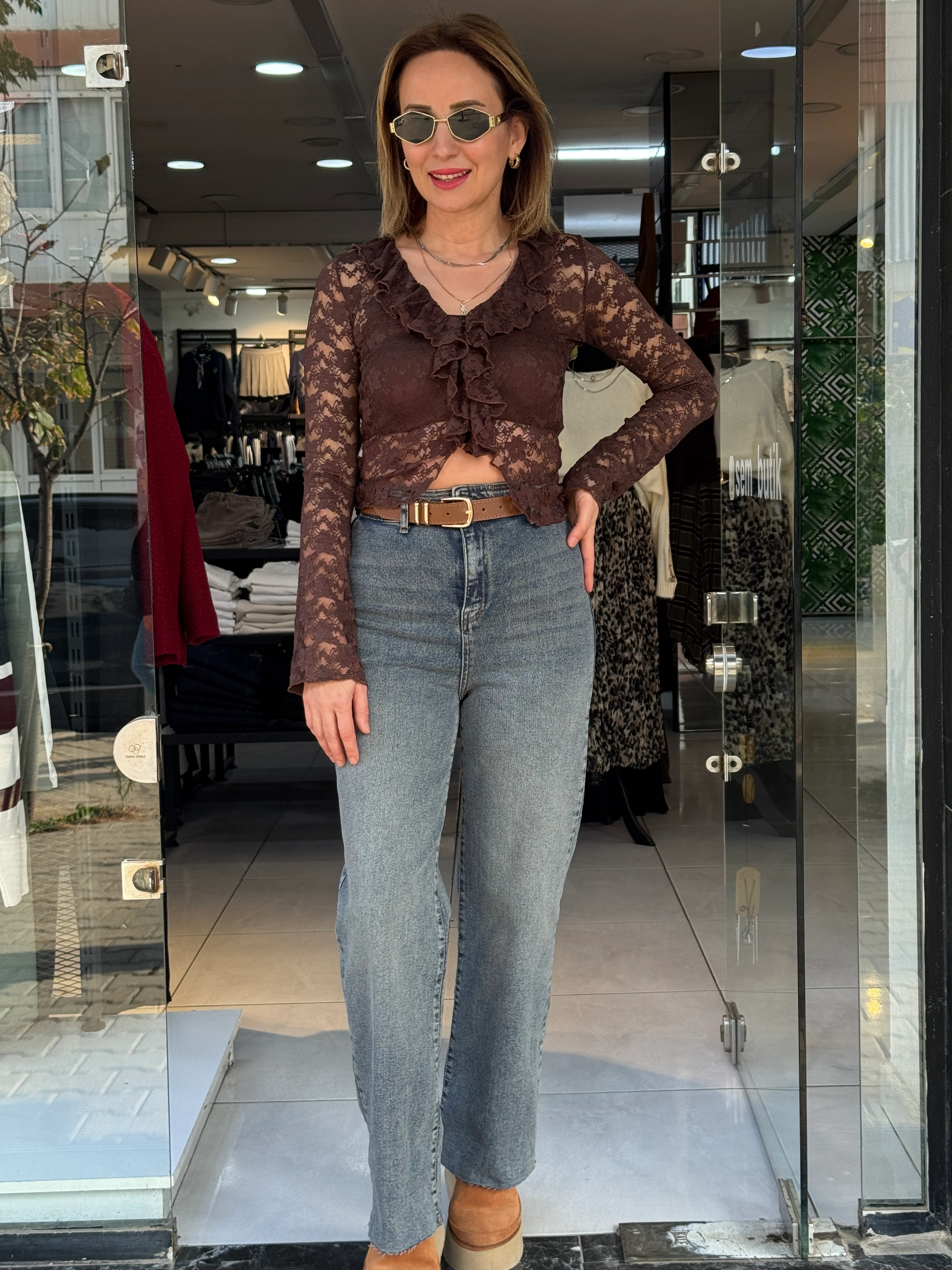 Yüksel Bel Kemerli Jean