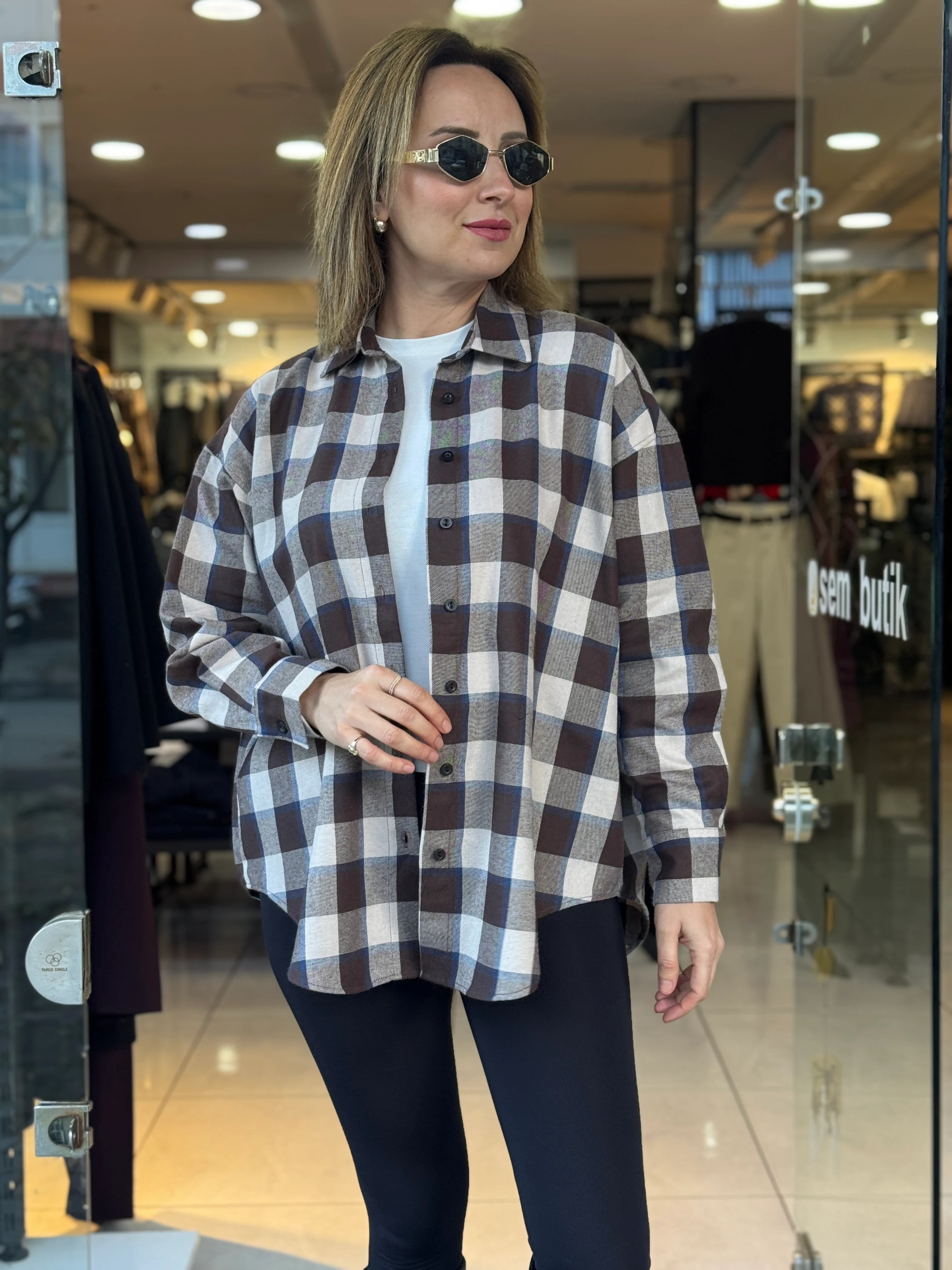 Ekose Gömlek - Kahve