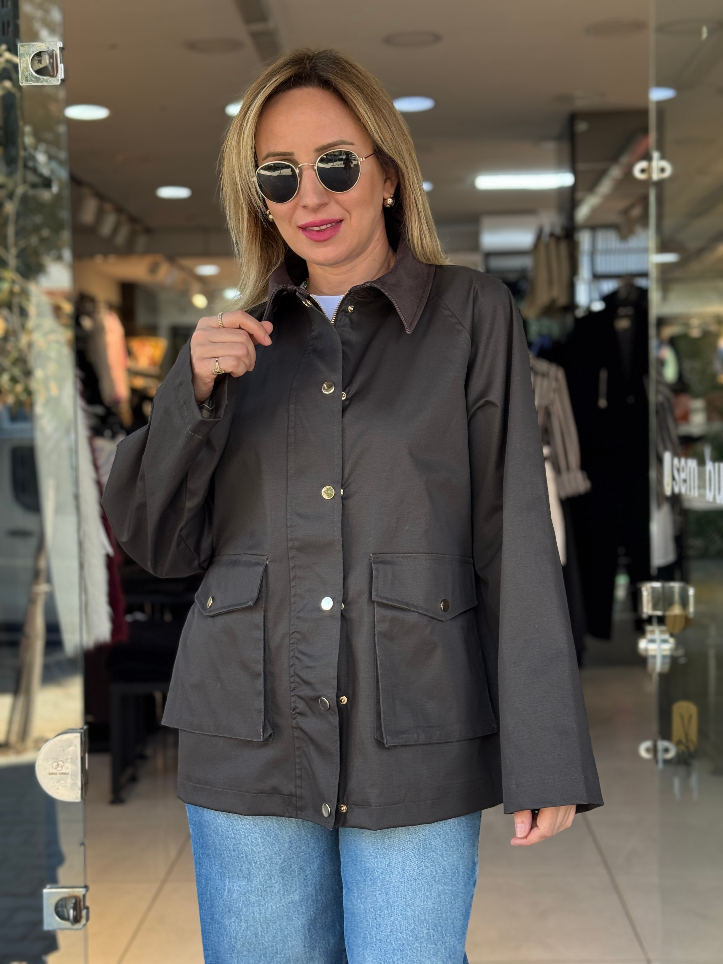 Acı Kahve Ekose Astarlı Ceket