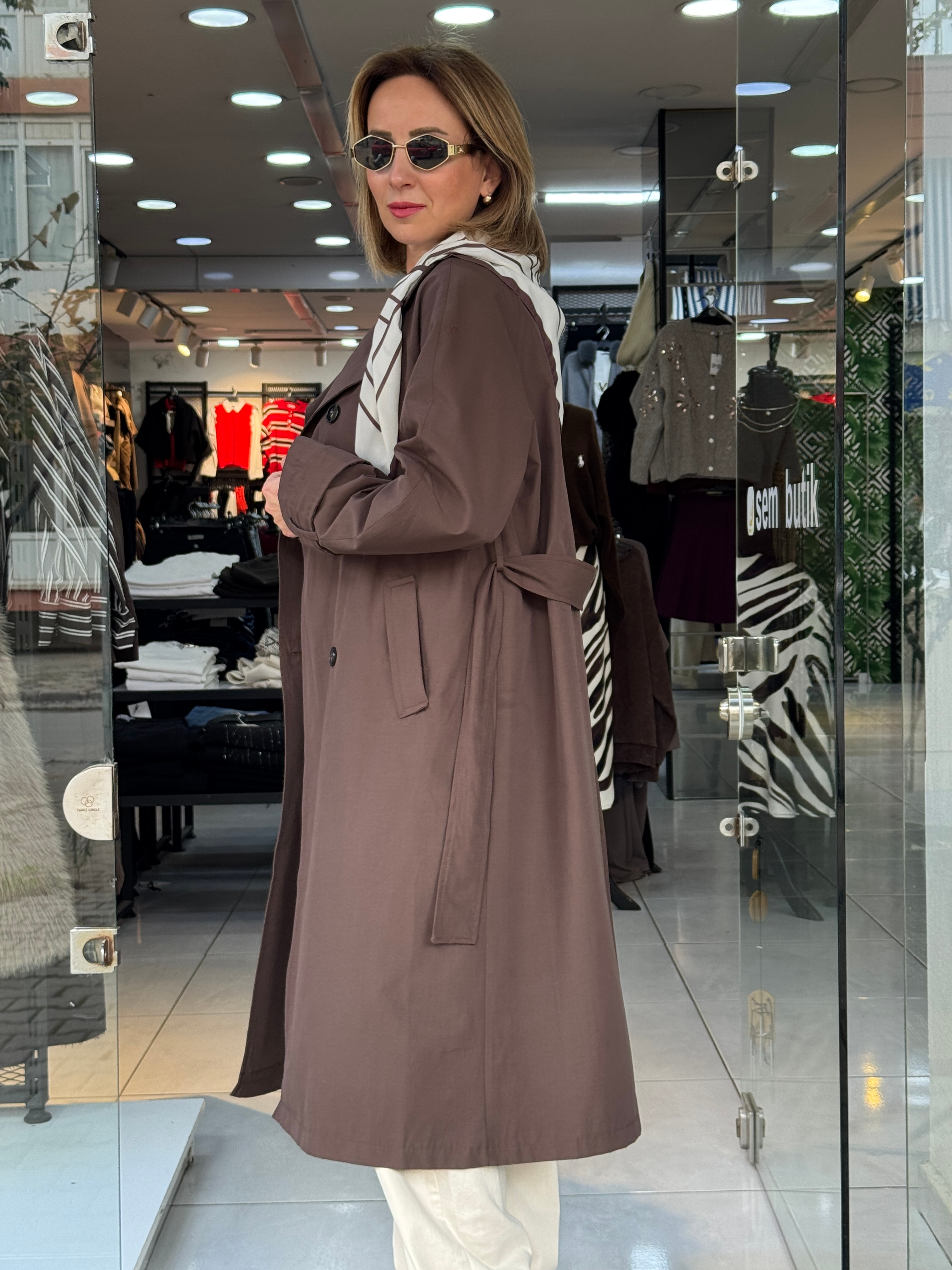 Fularlı Acı Kahve Trenç