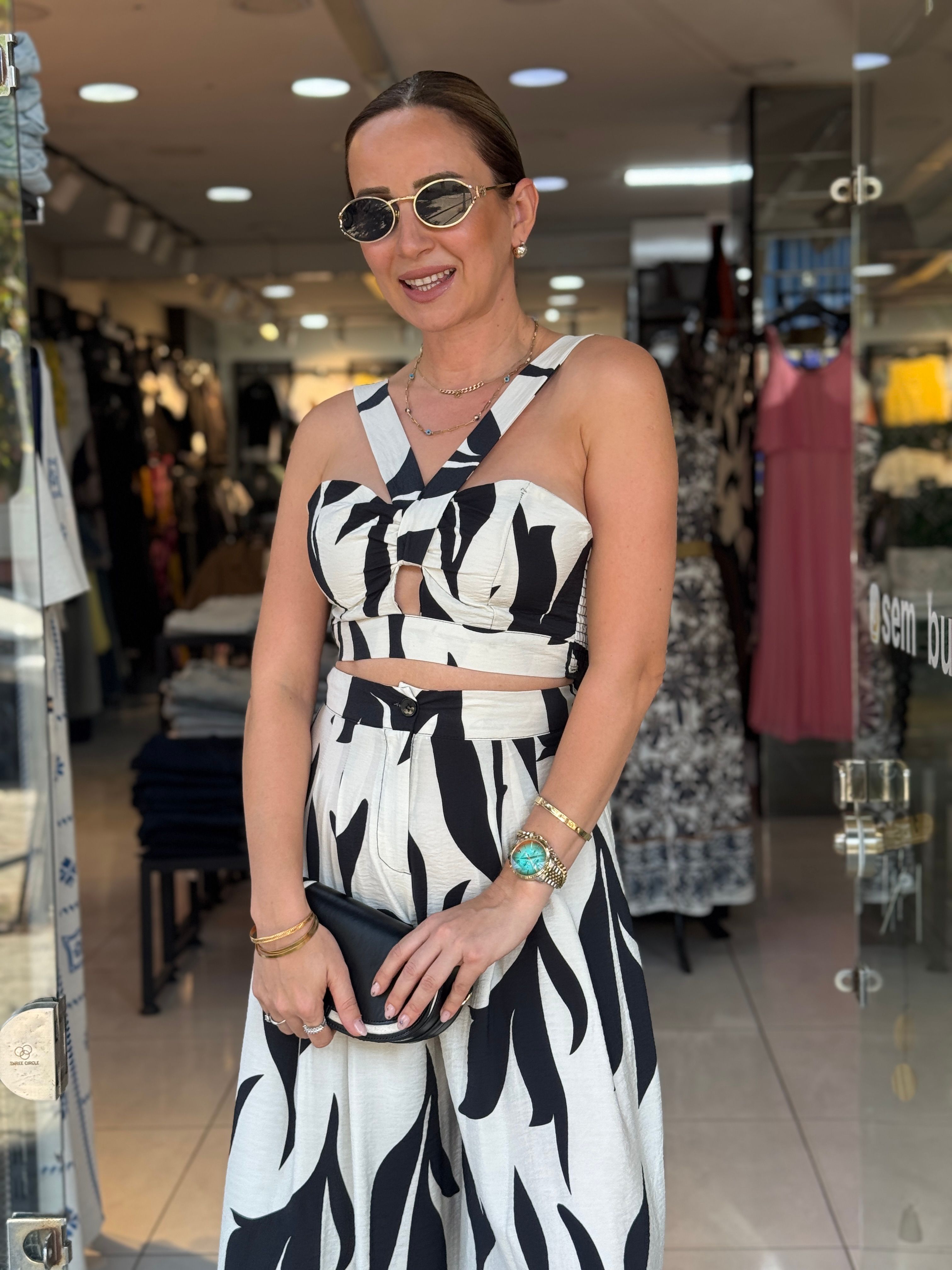 Zebra Desenli Takım