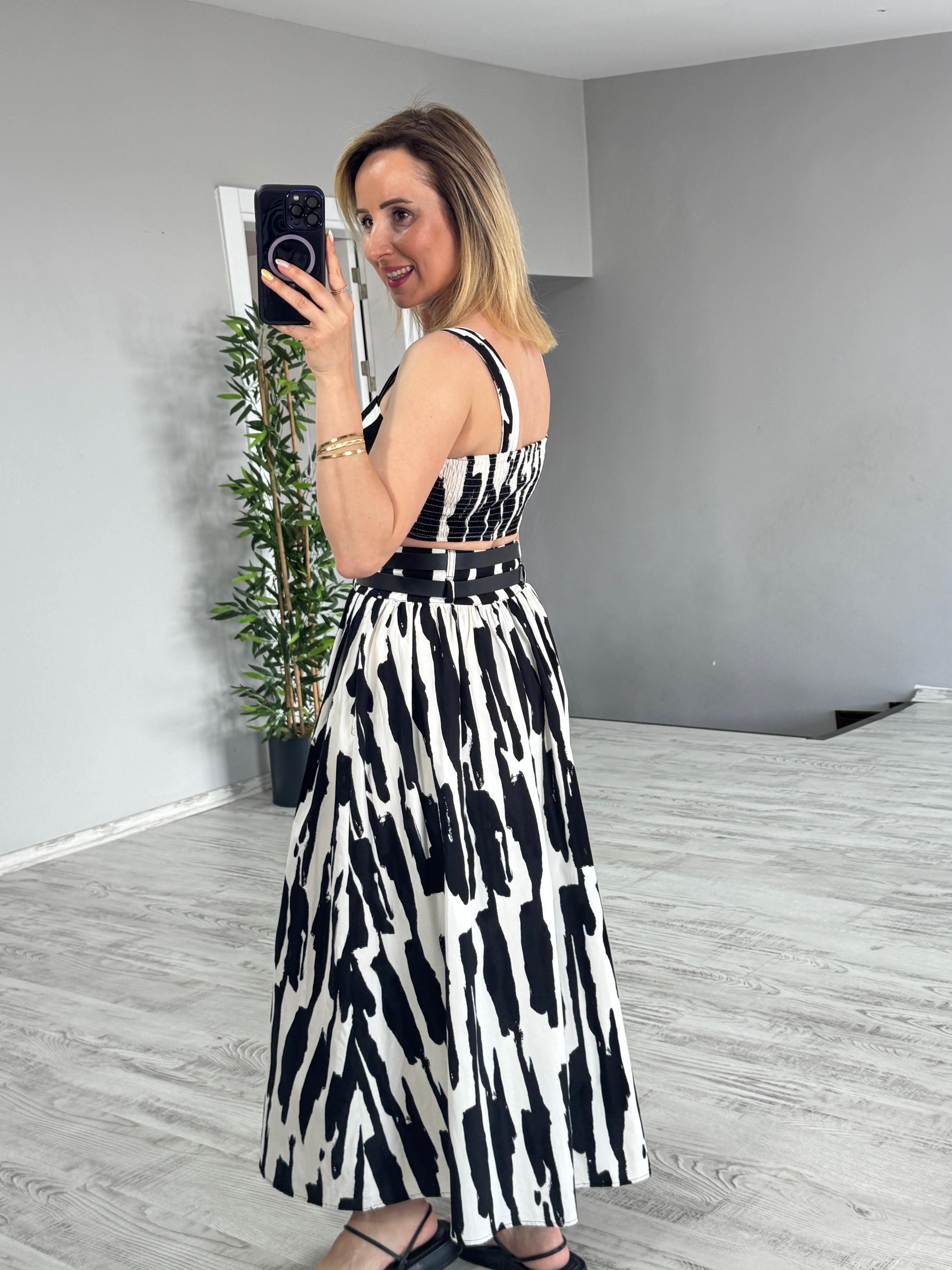 Zebra Desen Kemerli Takım