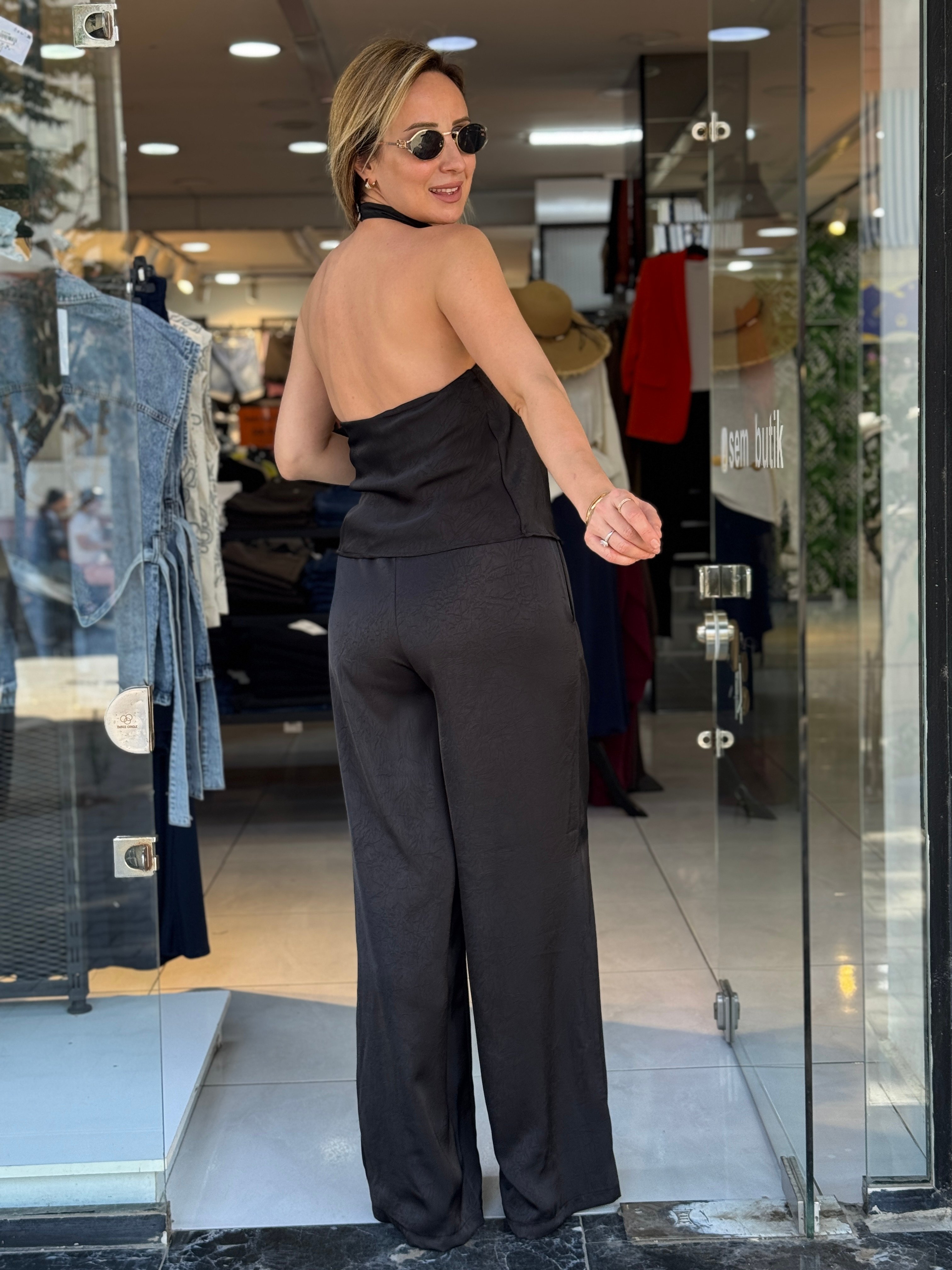 Bluz Pantolon Saten Takım