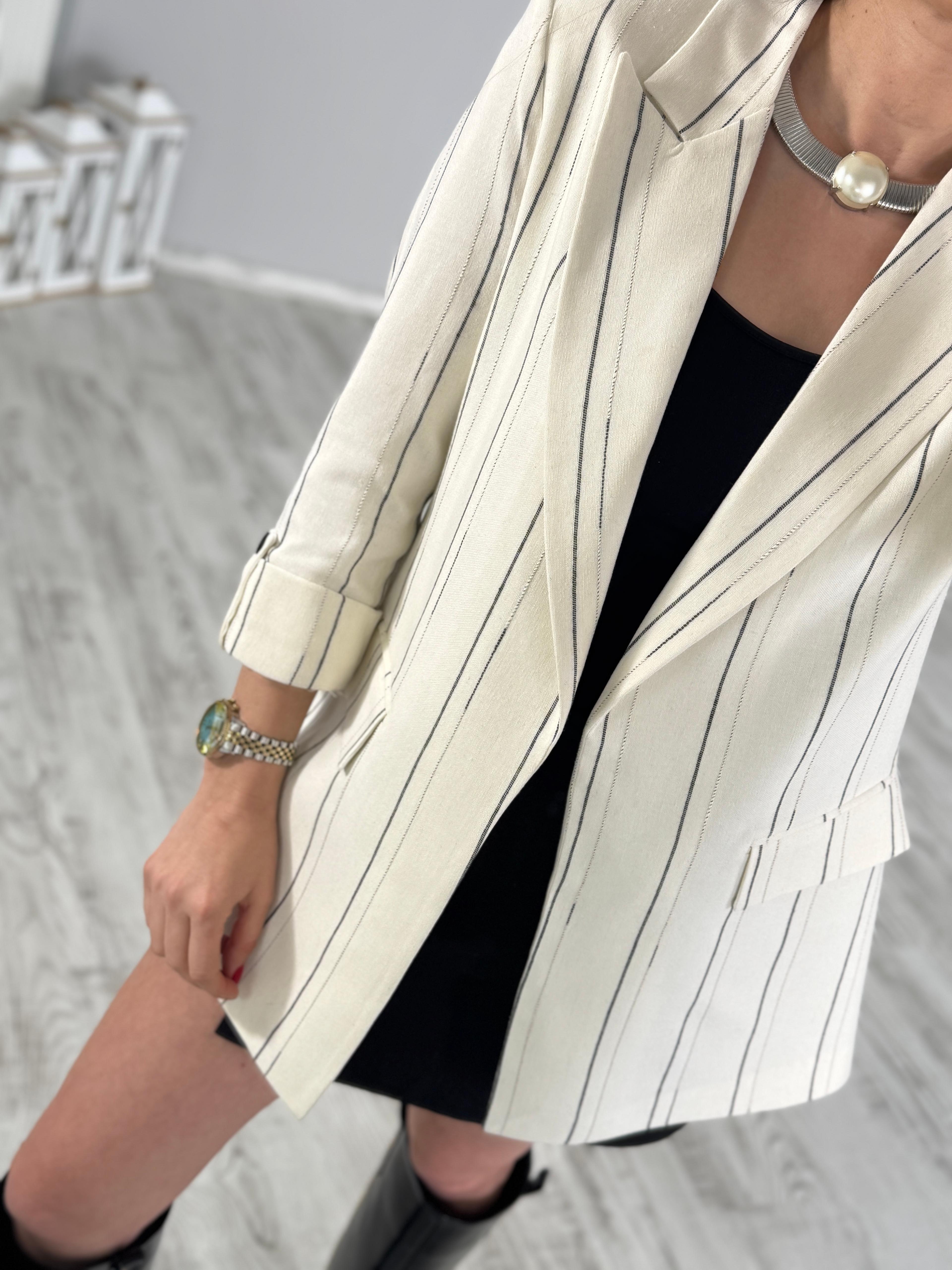 Keten Çizgili Blazer