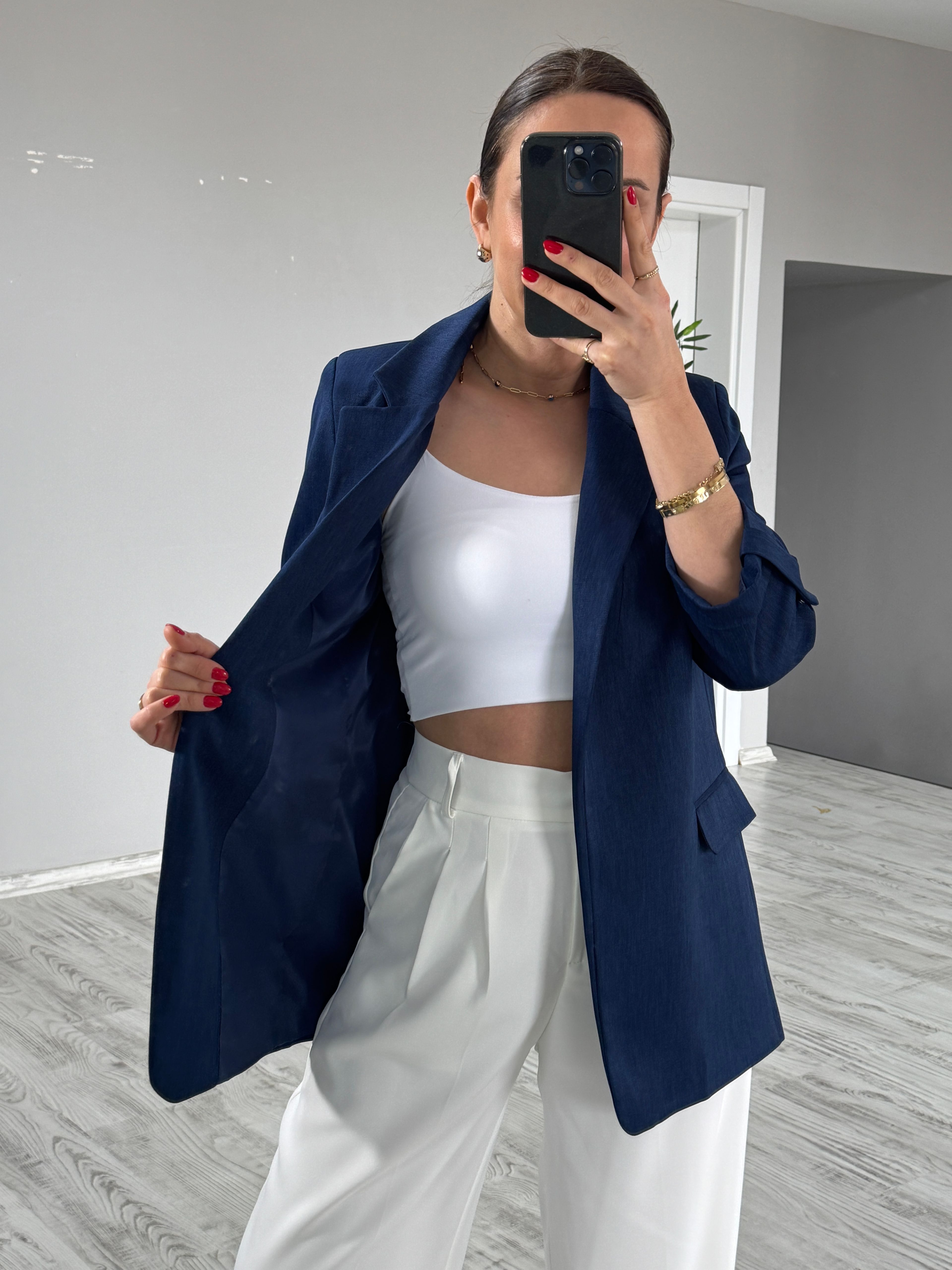 Kol düğmeli Blazer Ceket